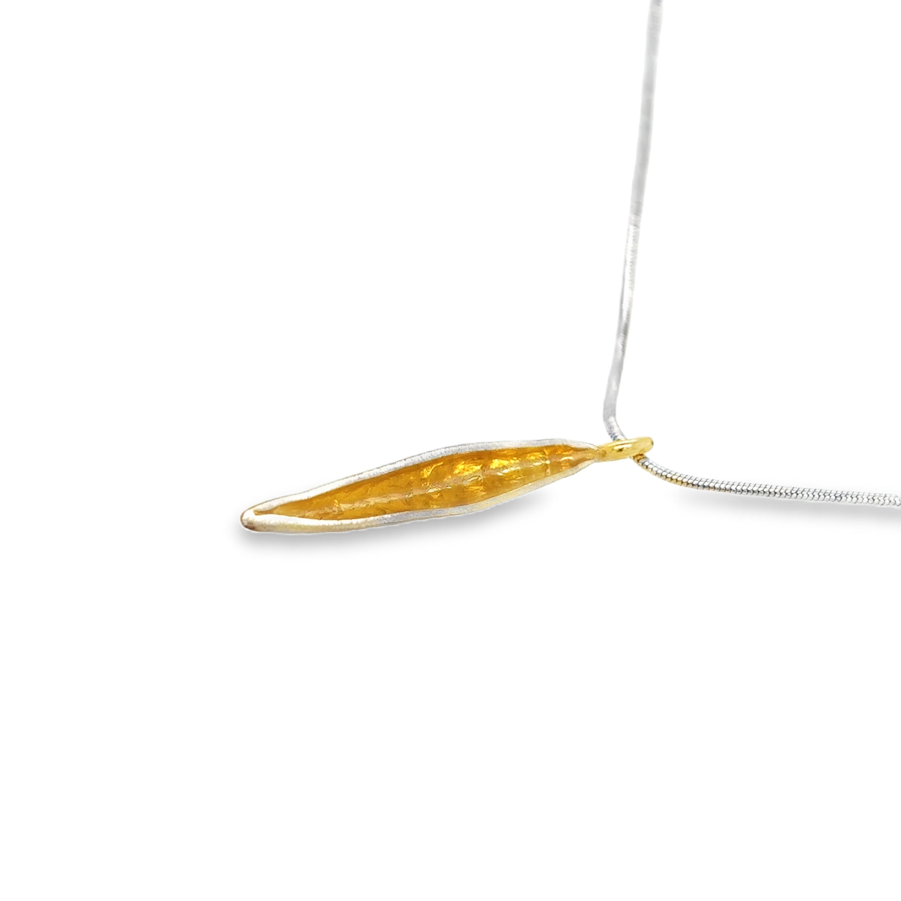 Silver Gold Plated Leaf Necklace