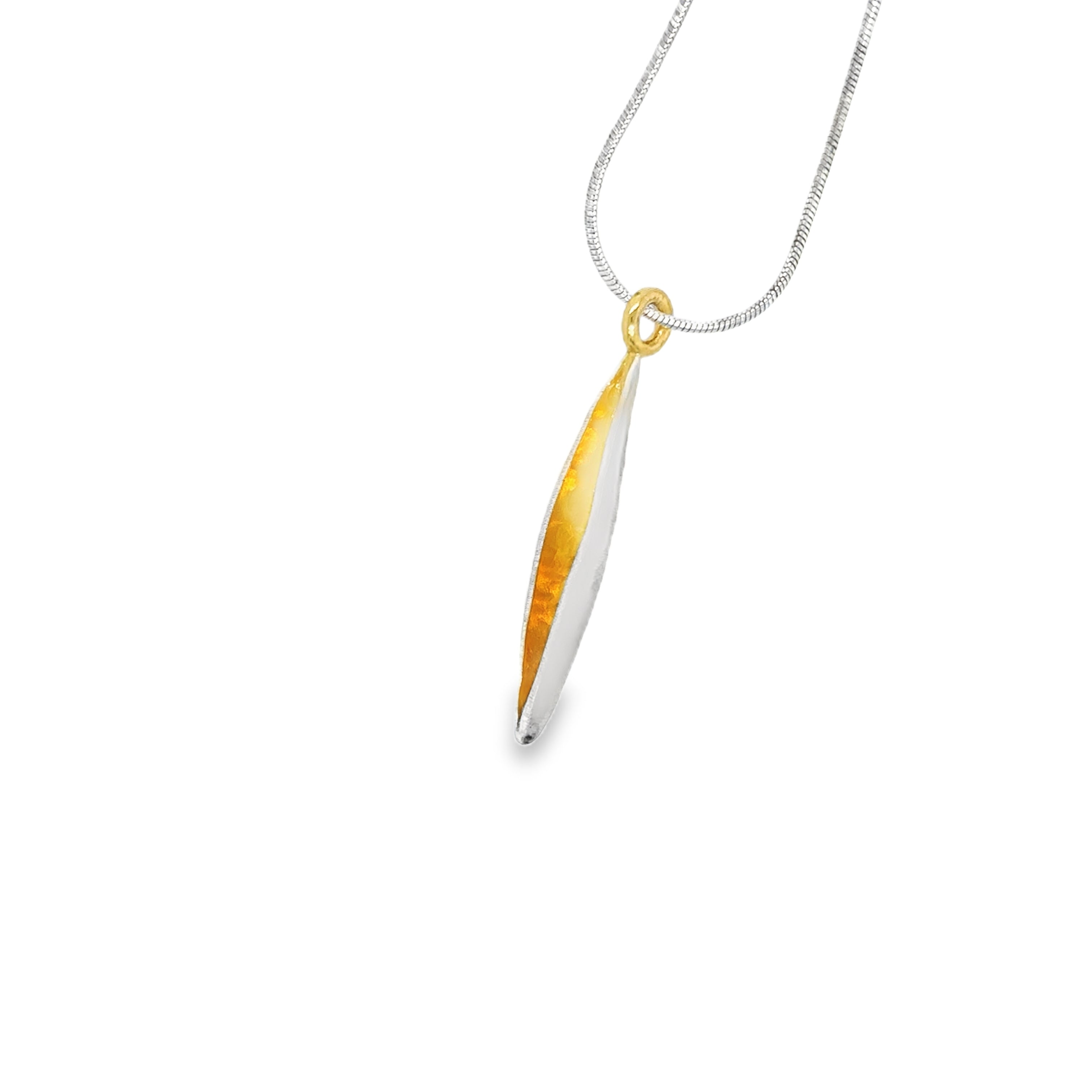 Silver Gold Plated Leaf Necklace