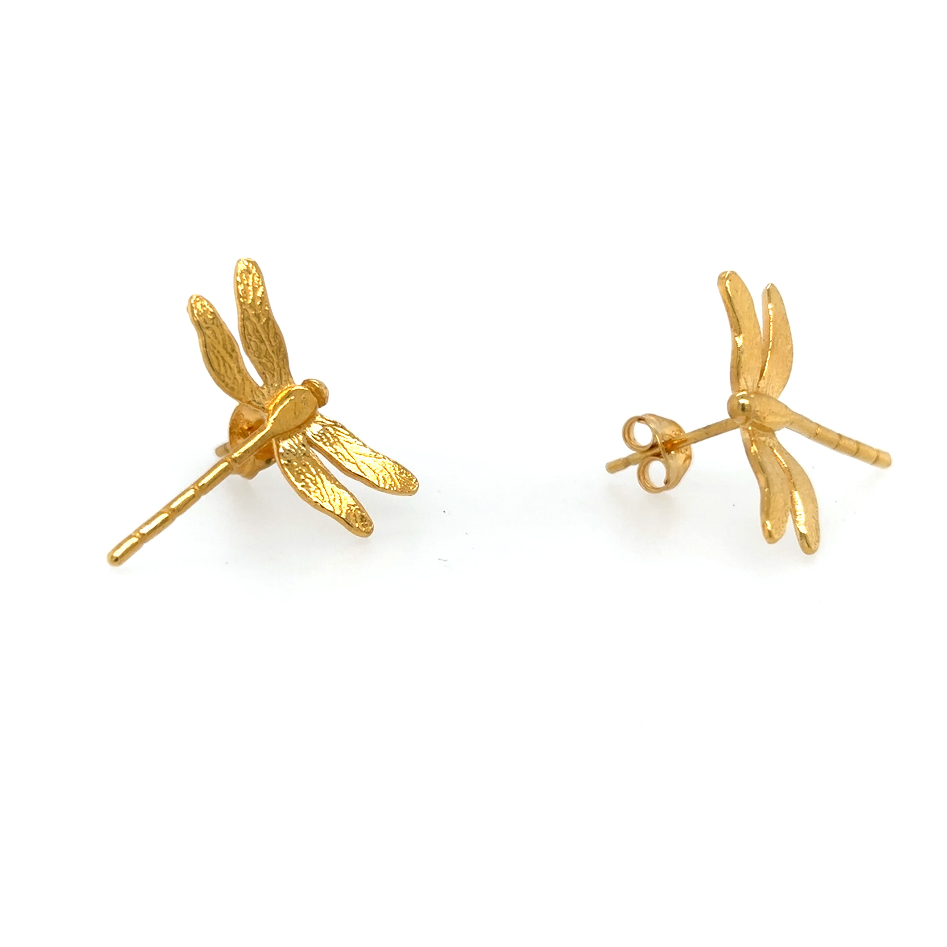 Enchanted silver and Gold Plated dragonfly Earrings