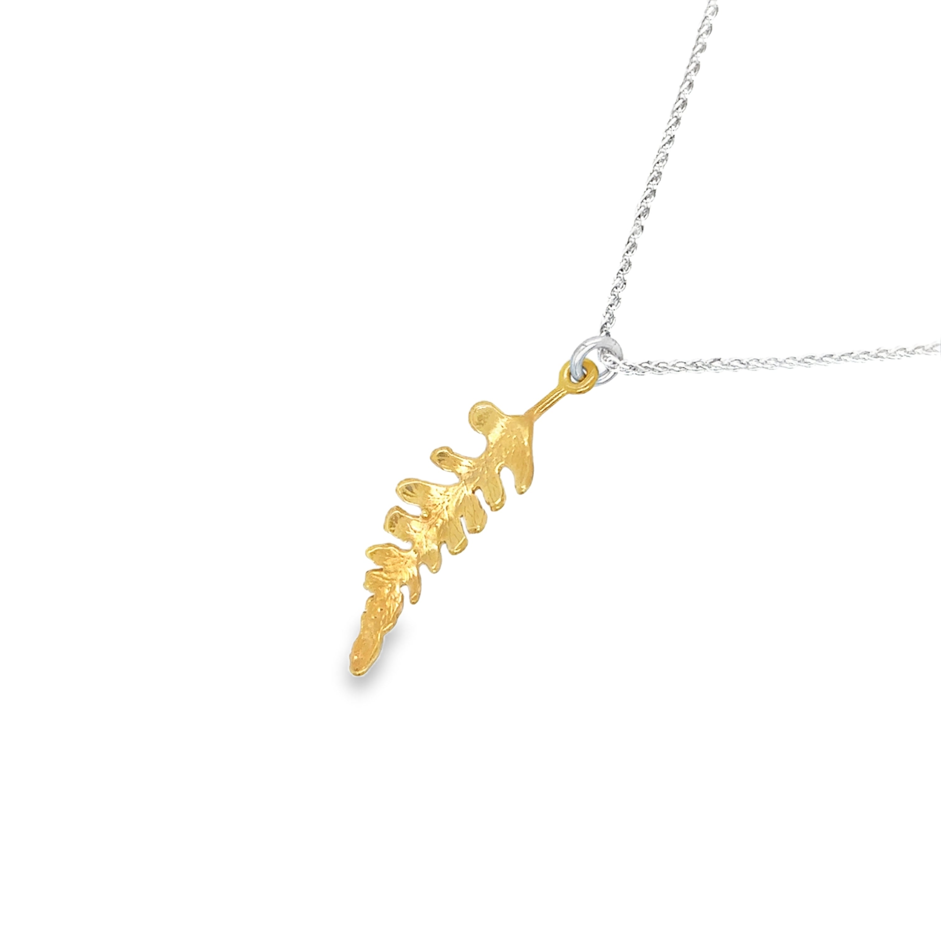 Midi Silver Gold Plated fern with Ombre Necklace