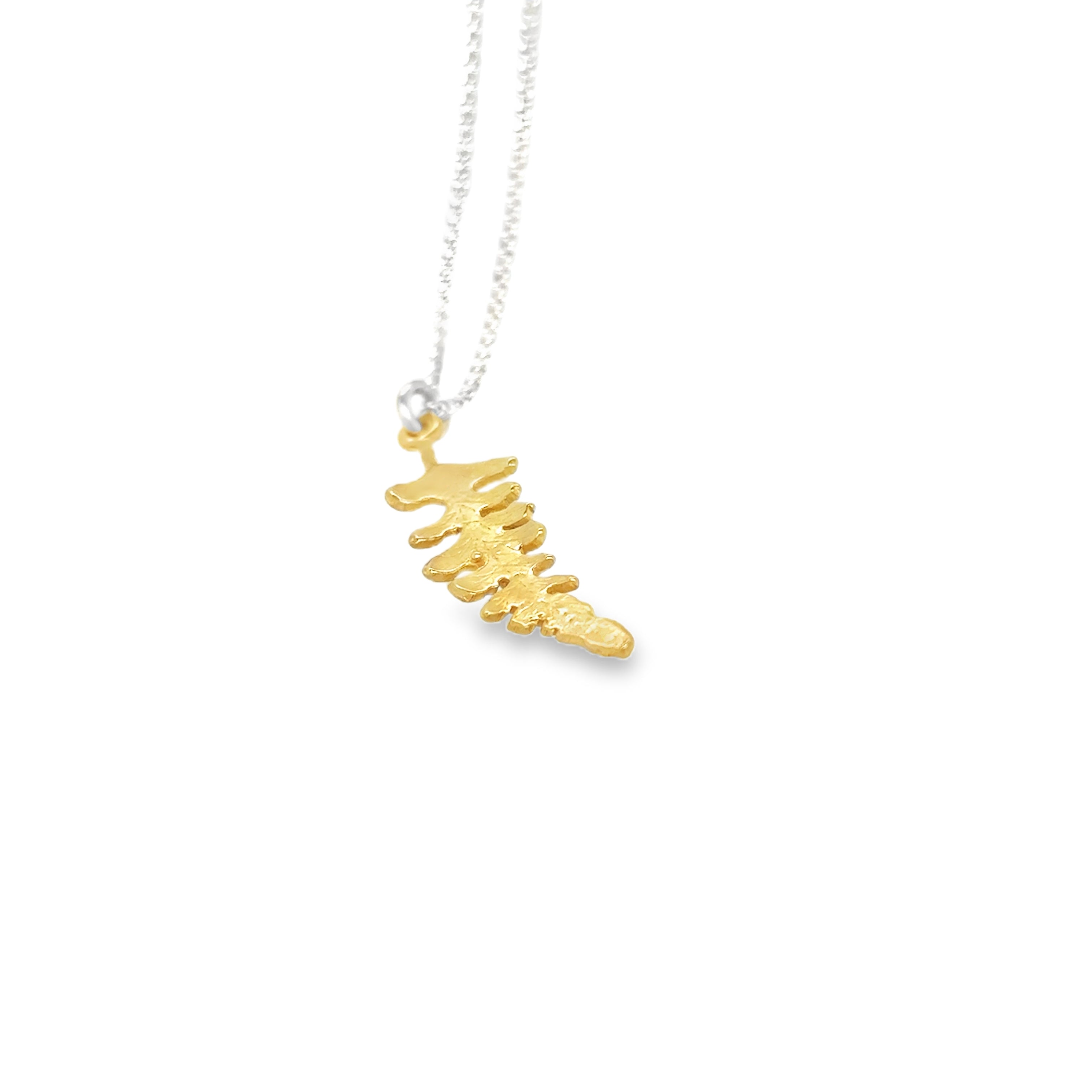 Midi Silver Gold Plated fern with Ombre Necklace