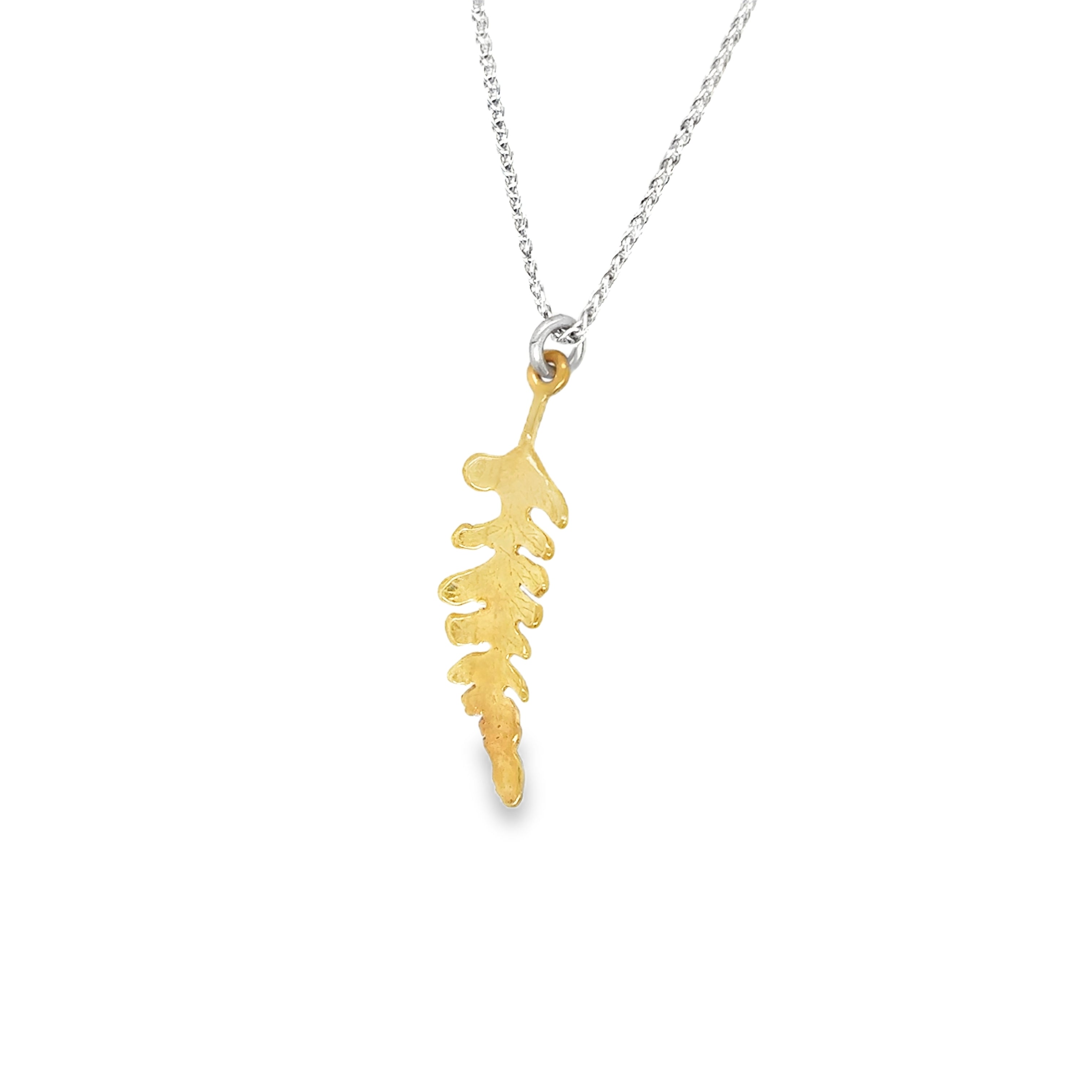 Midi Silver Gold Plated fern with Ombre Necklace