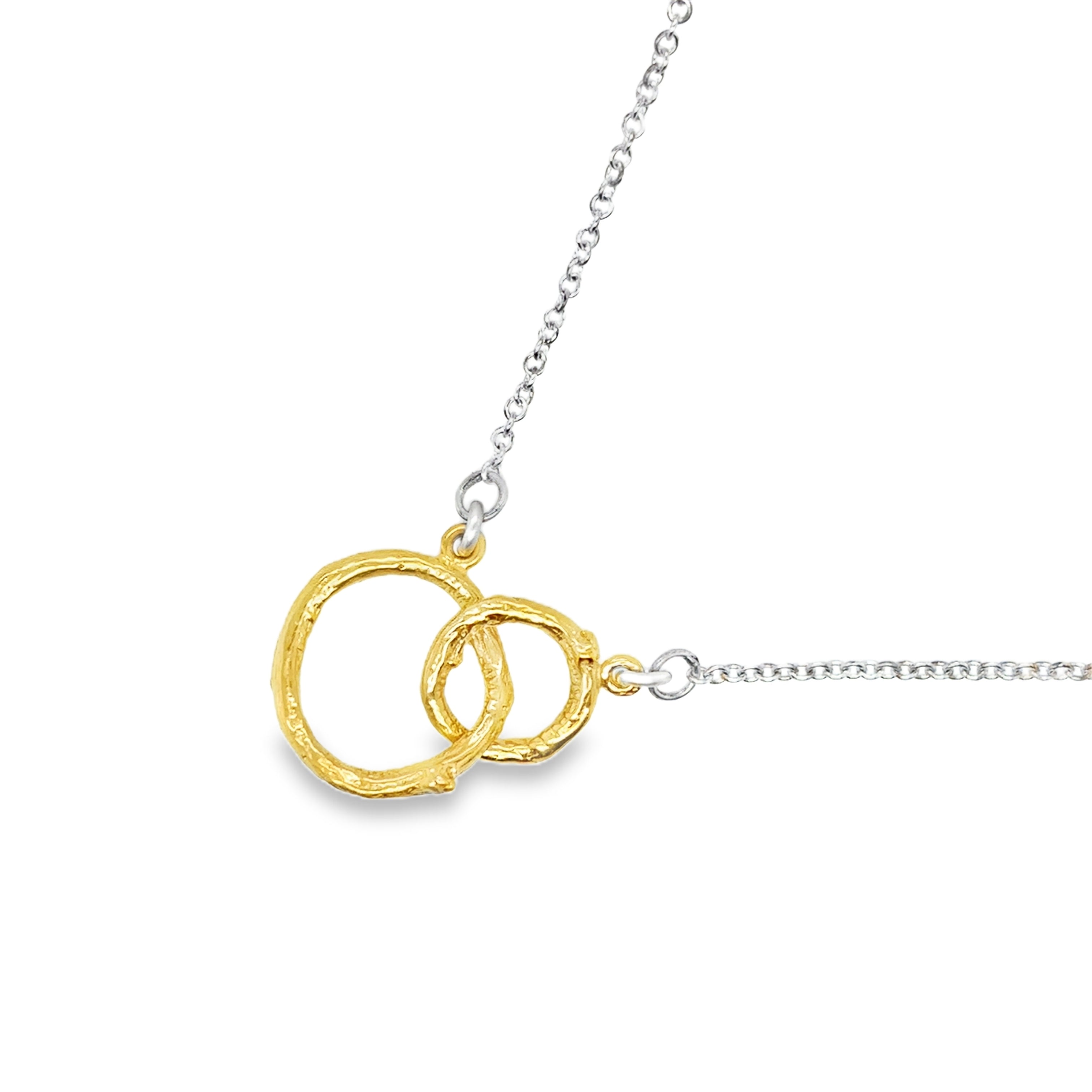 Woodland walks interlinked silver twig circle Necklace