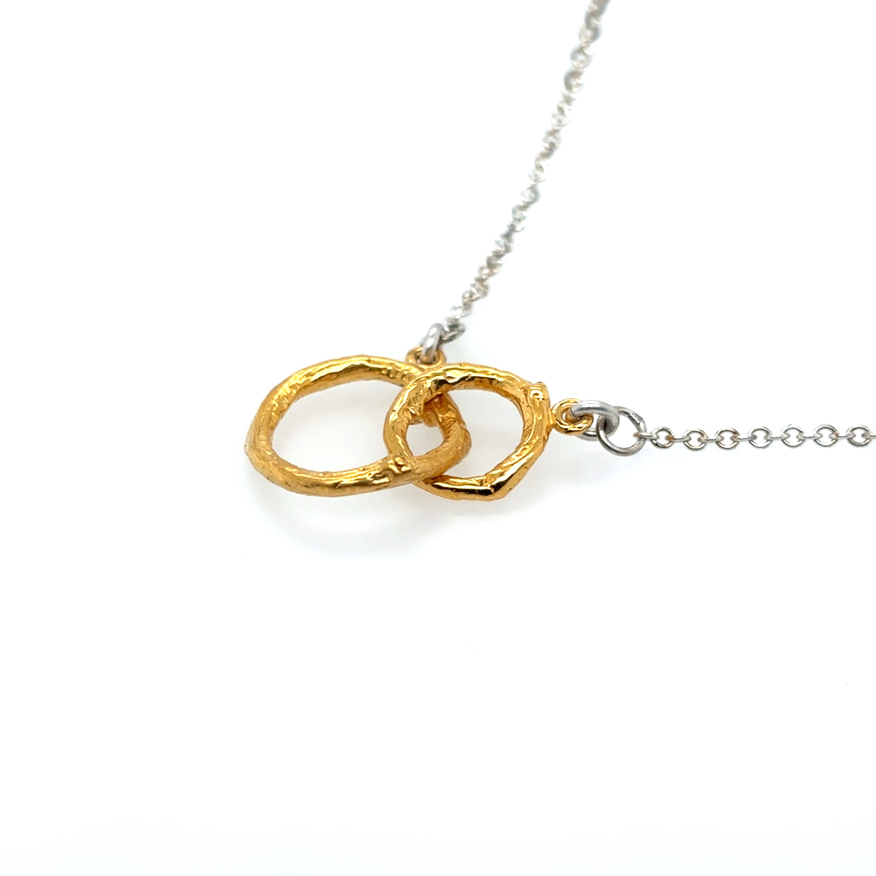 Woodland walks interlinked silver twig circle Necklace