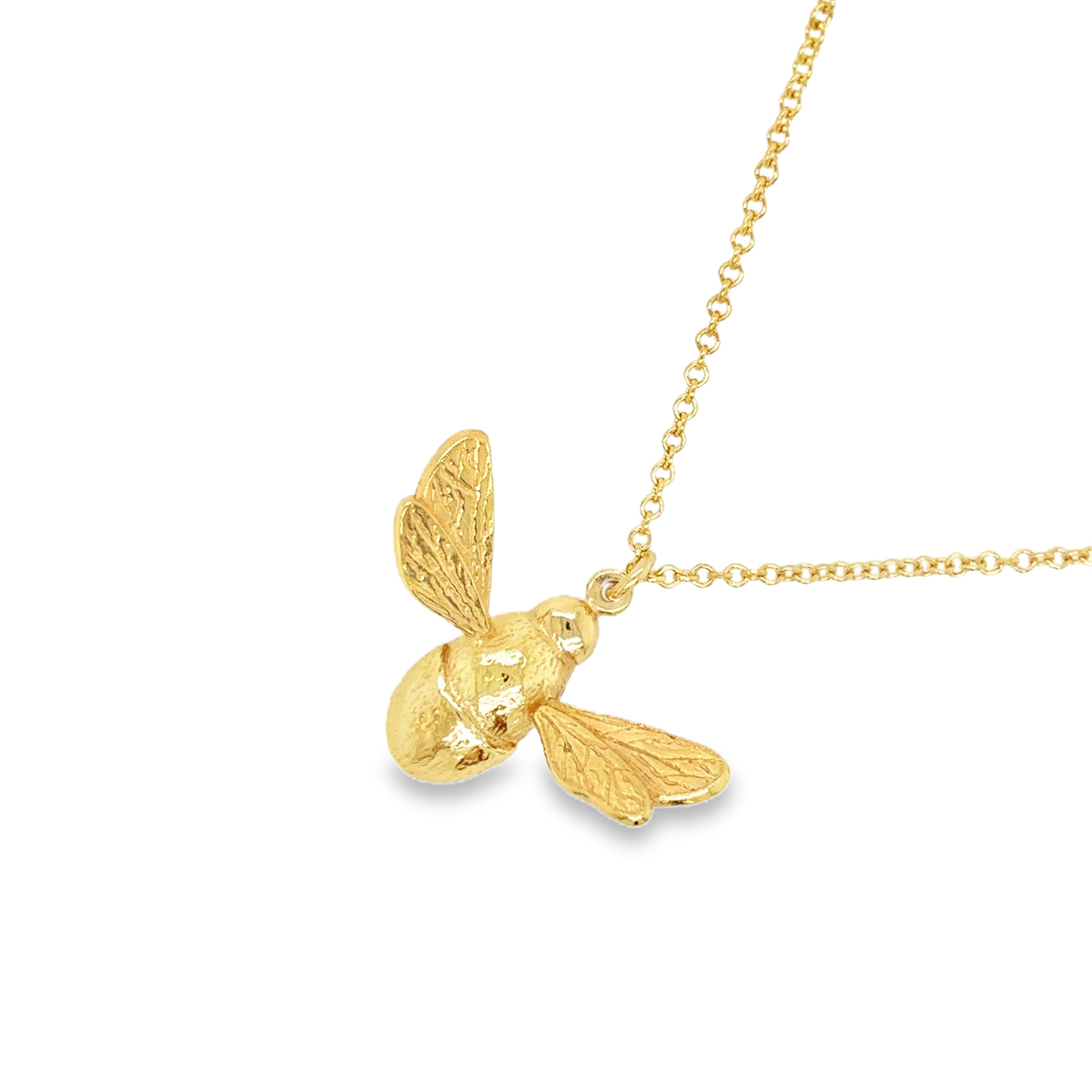 Large Silver Gold Plated Bumblebee Necklace
