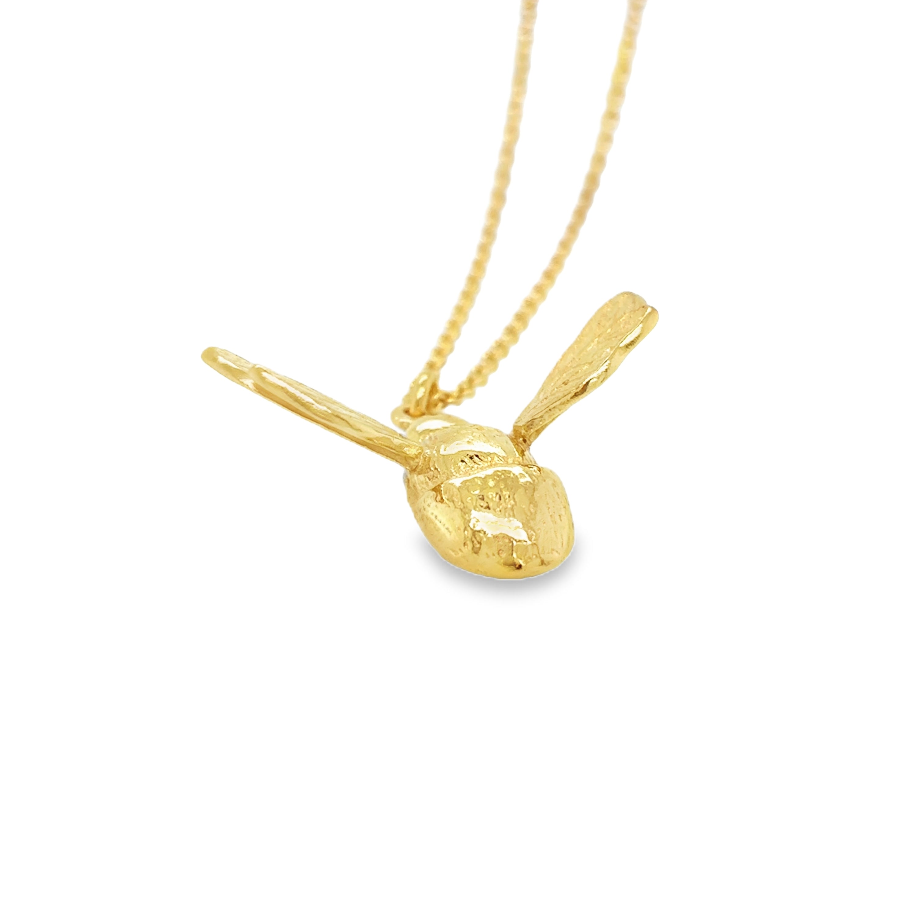 Large Silver Gold Plated Bumblebee Necklace