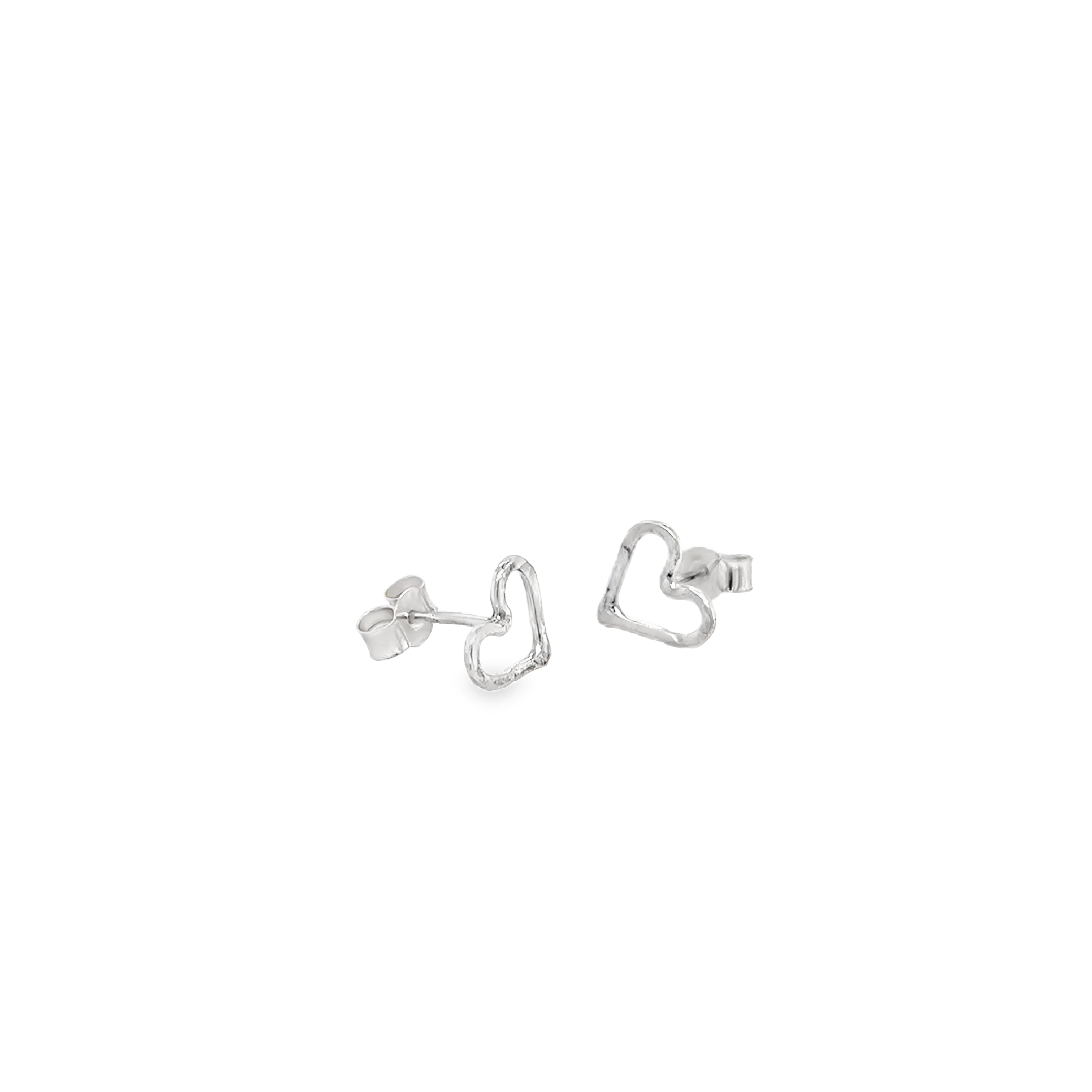 Open heart stud earrings