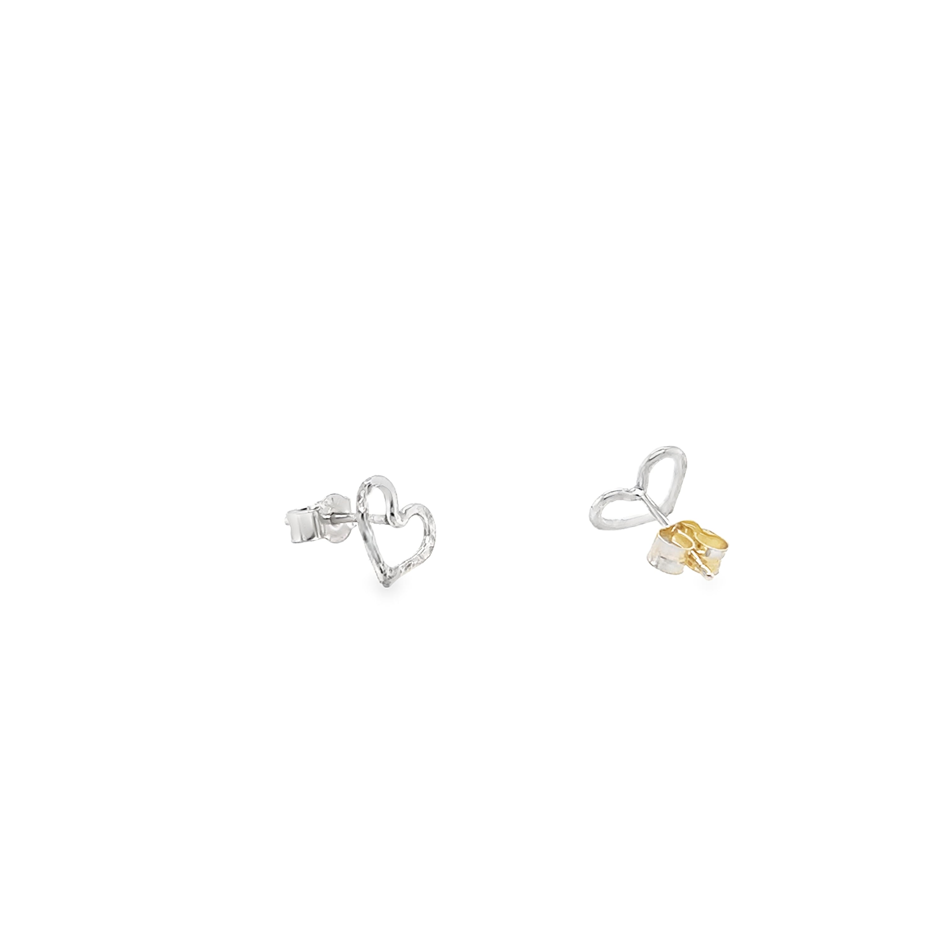 Open heart stud earrings