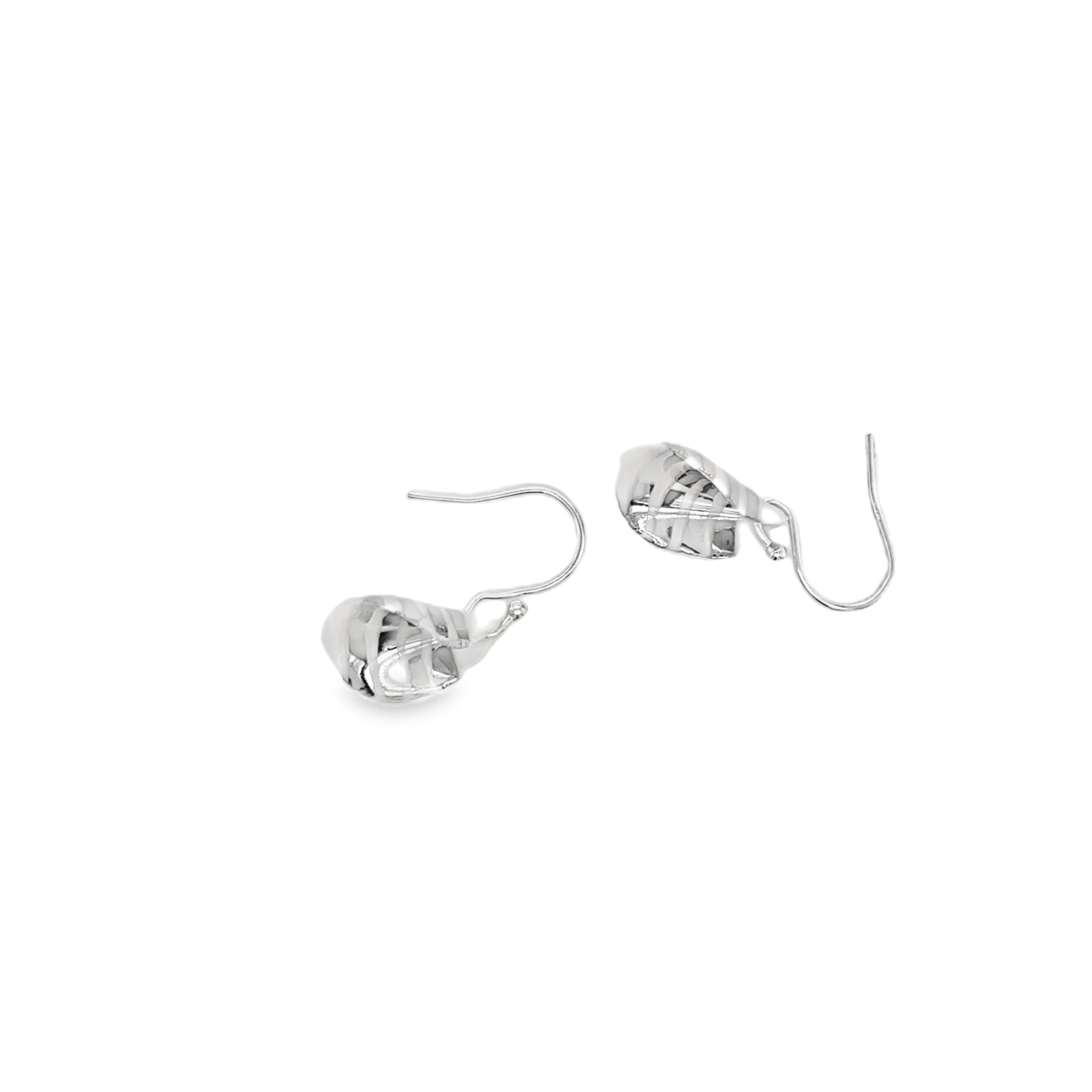 Porcelain petals Earrings decorated with Platinum lustre