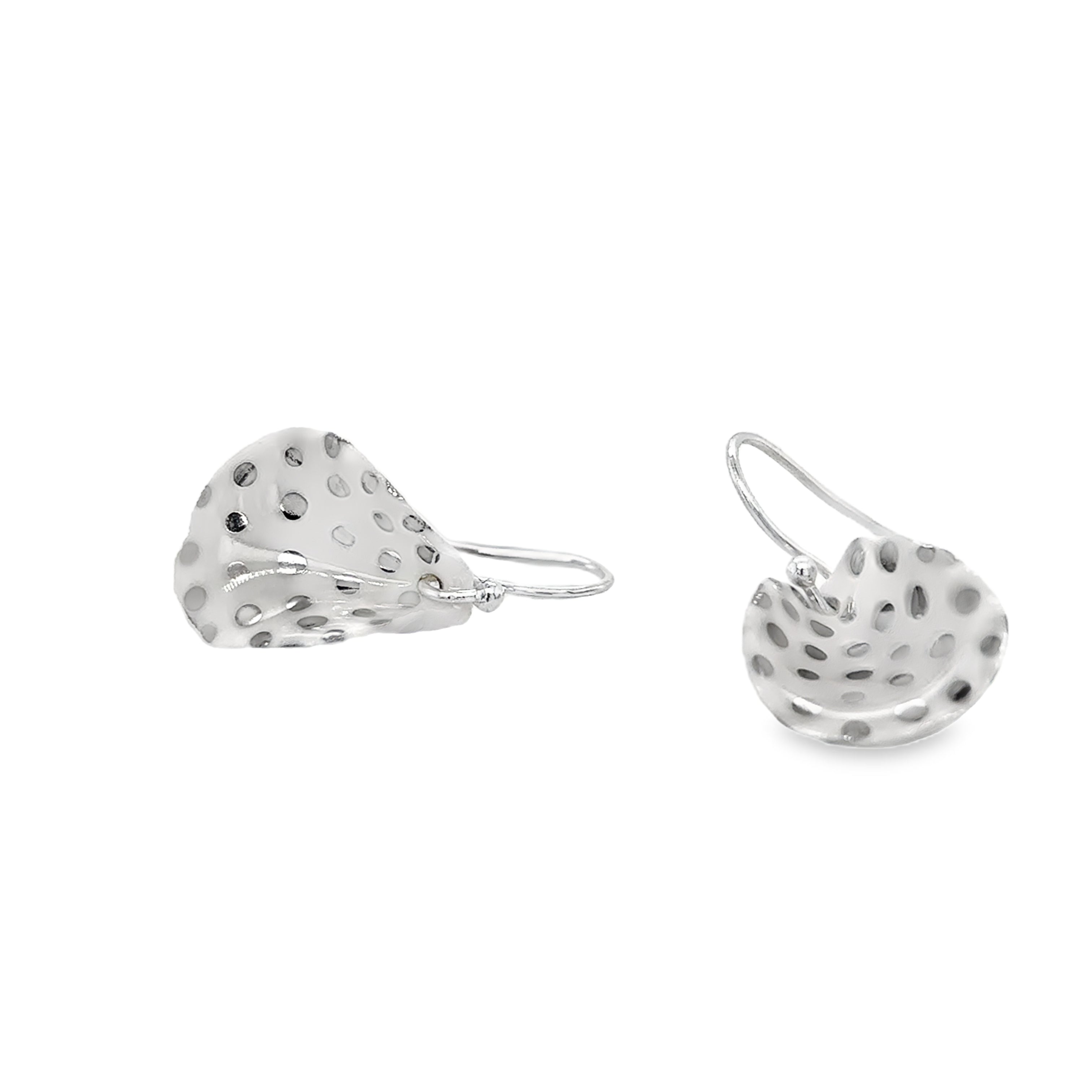 Porcelain petals Earrings decorated with Platinum lustre