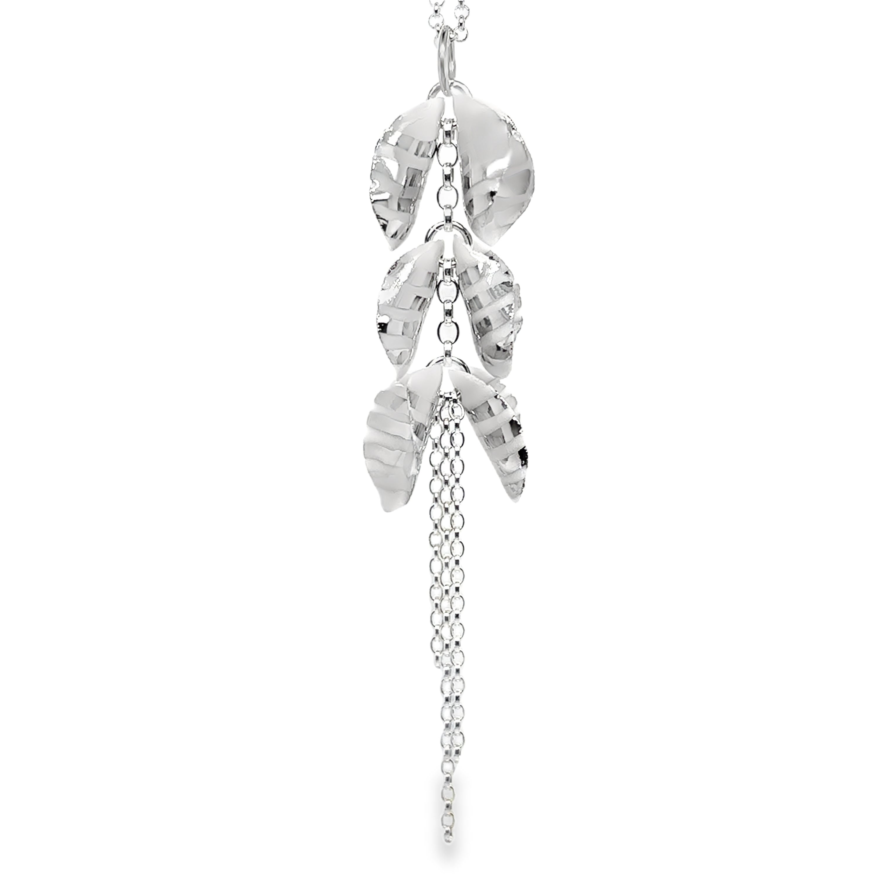 Porcelain petals decorated with Platinum lustre Necklace