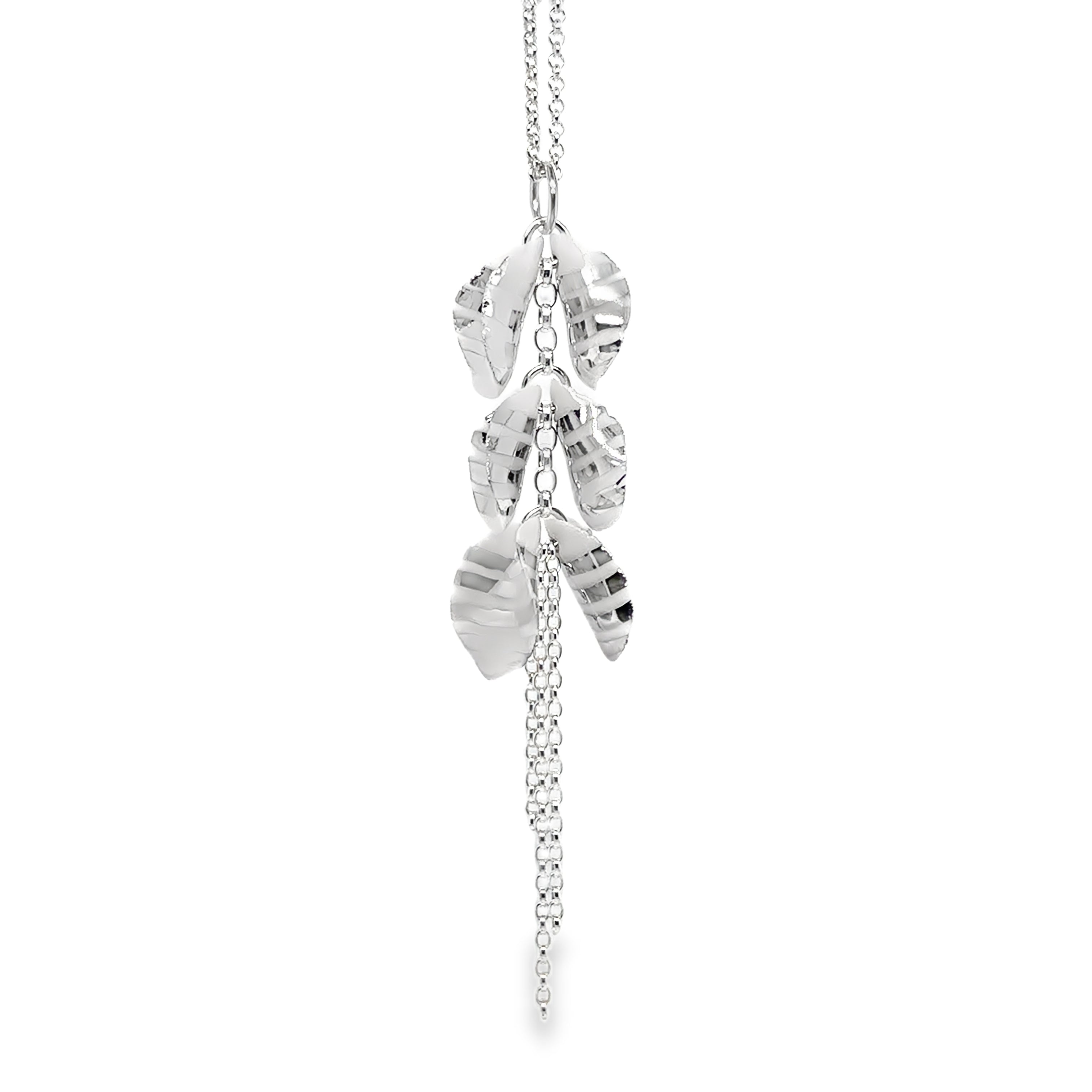 Porcelain petals decorated with Platinum lustre Necklace