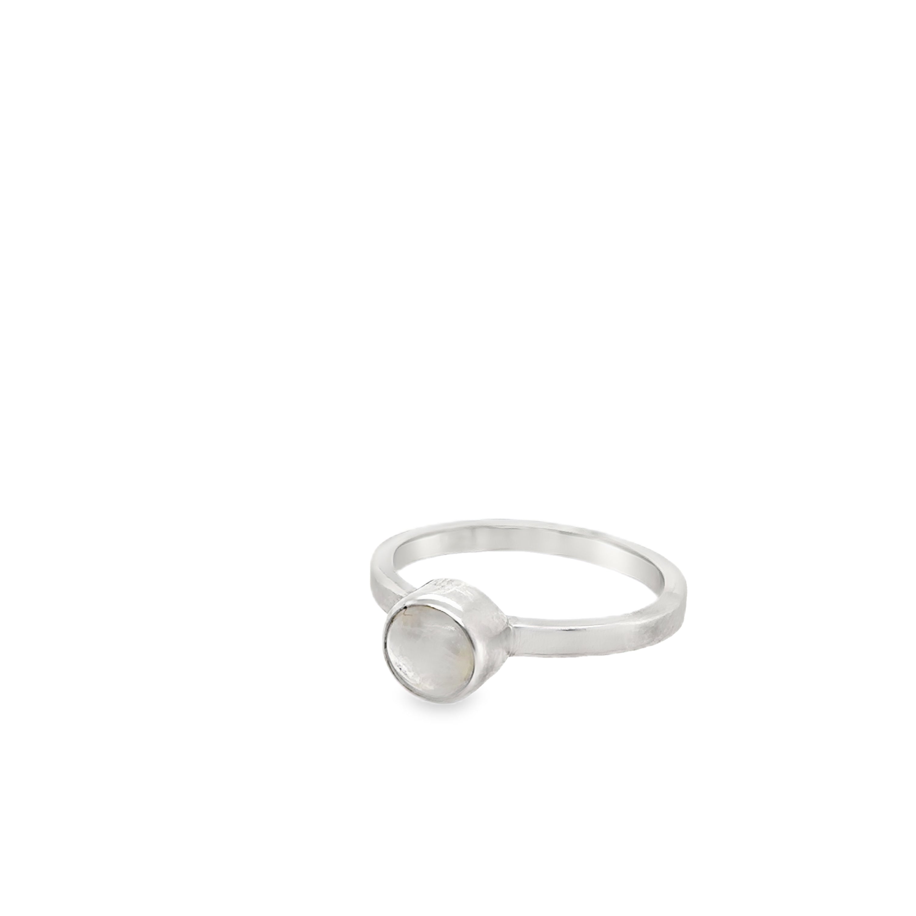 Round rainbow moonstone Ring