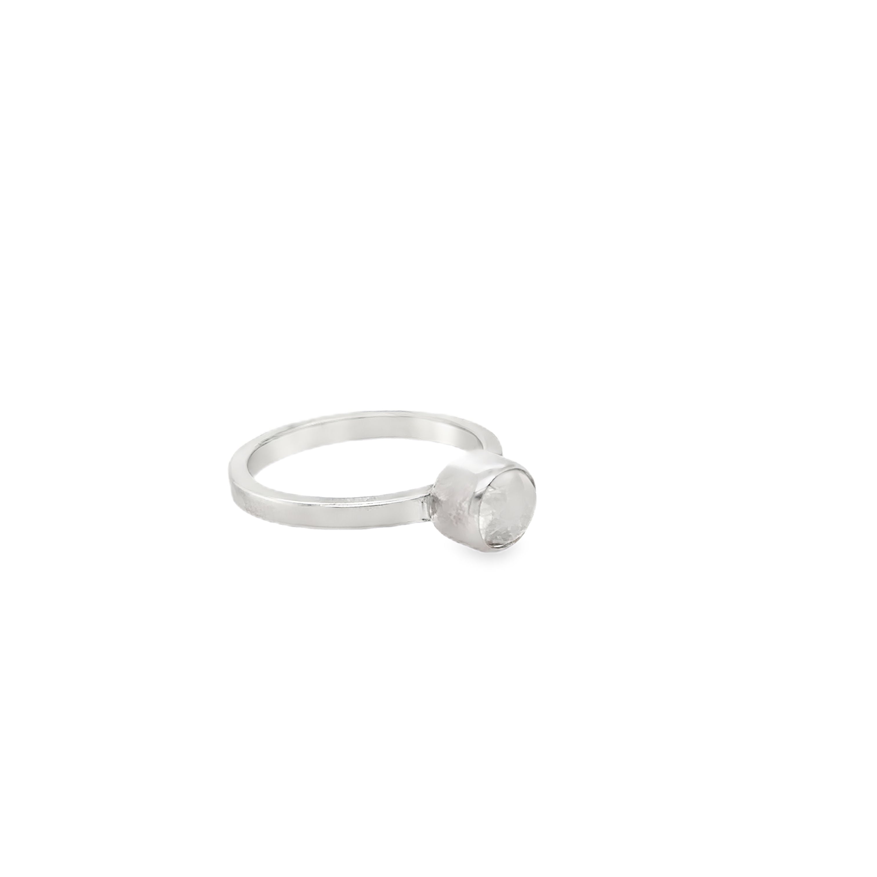Round rainbow moonstone Ring
