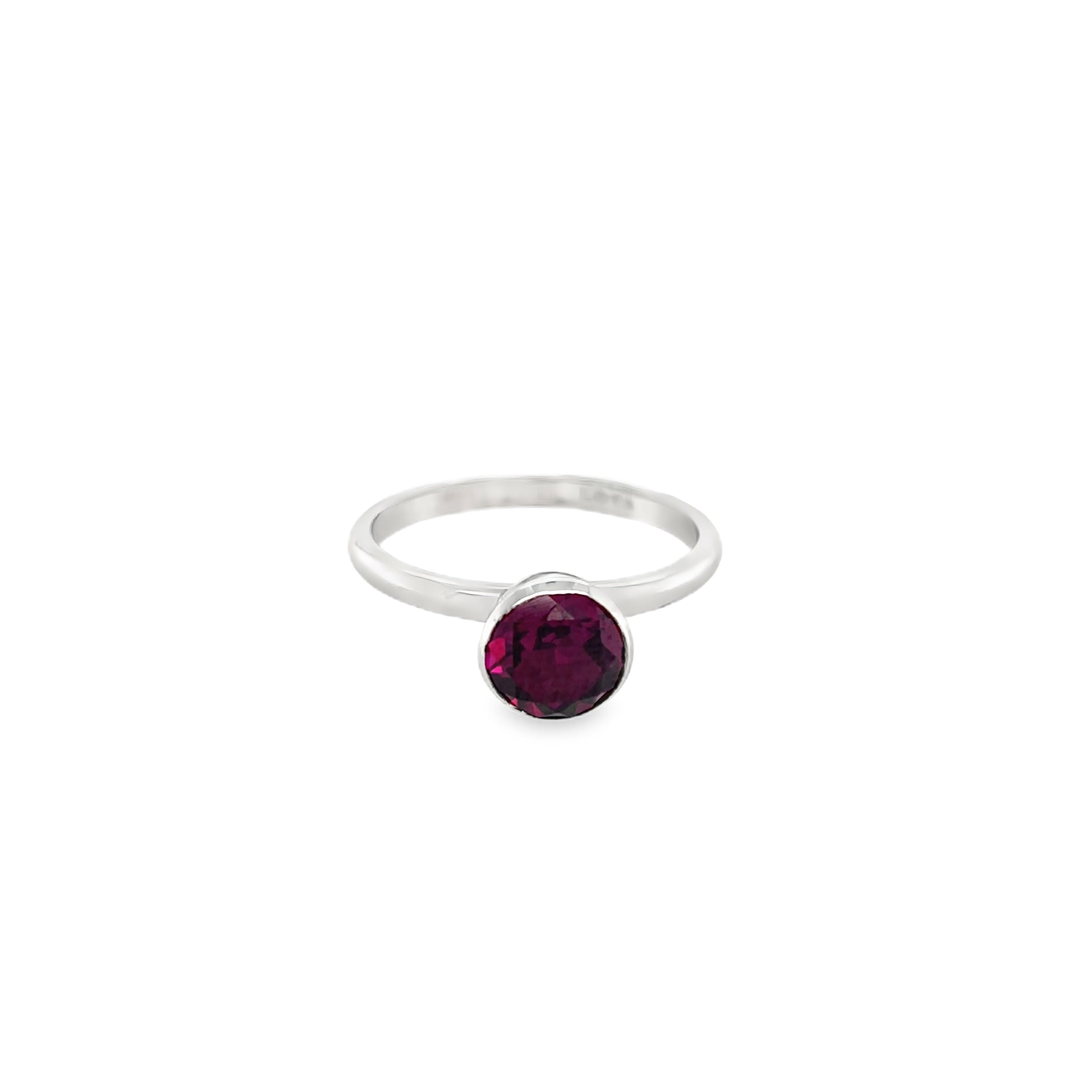 Rhodolite Garnet facetted sterling silver dress Ring