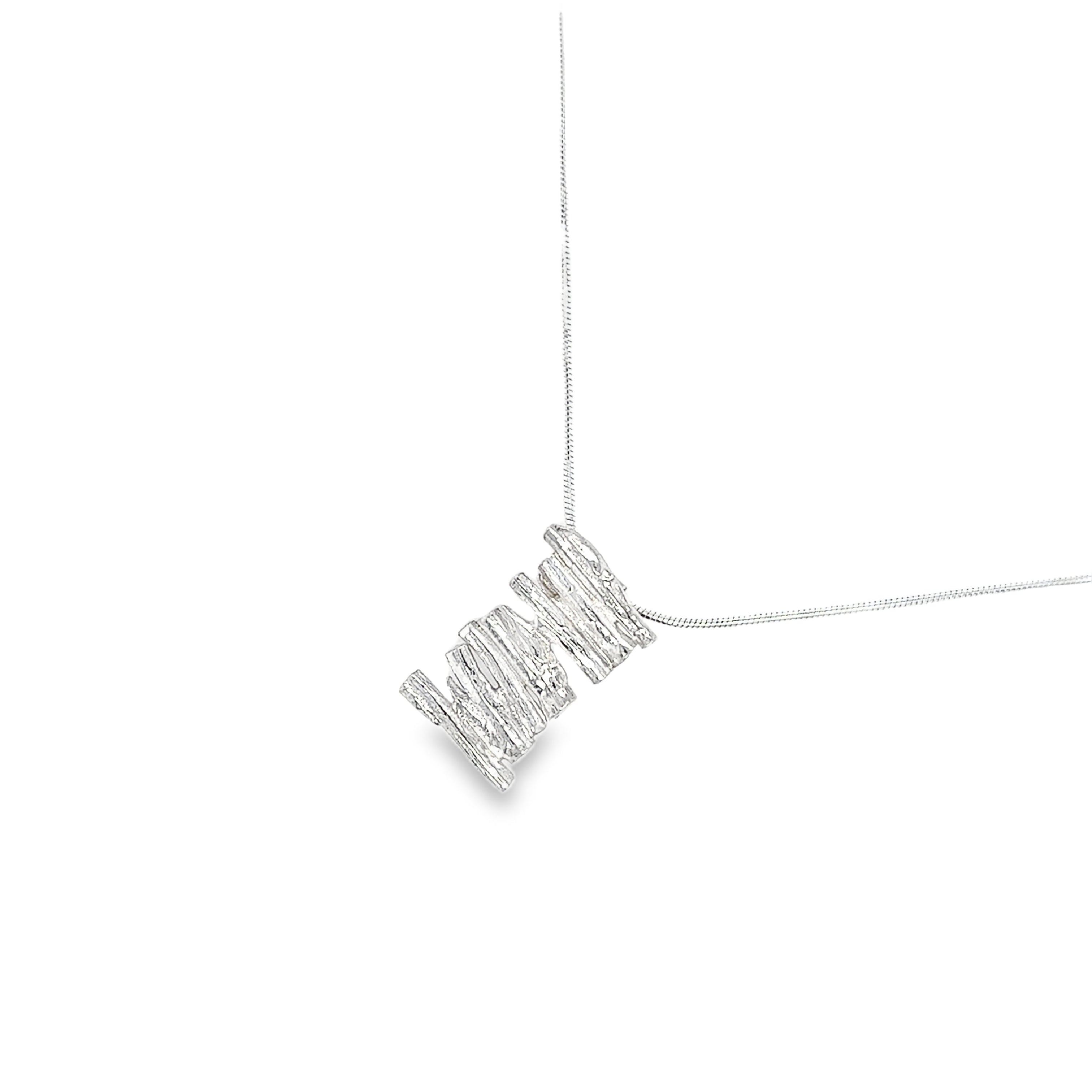 Stacked silver cast willow Necklace