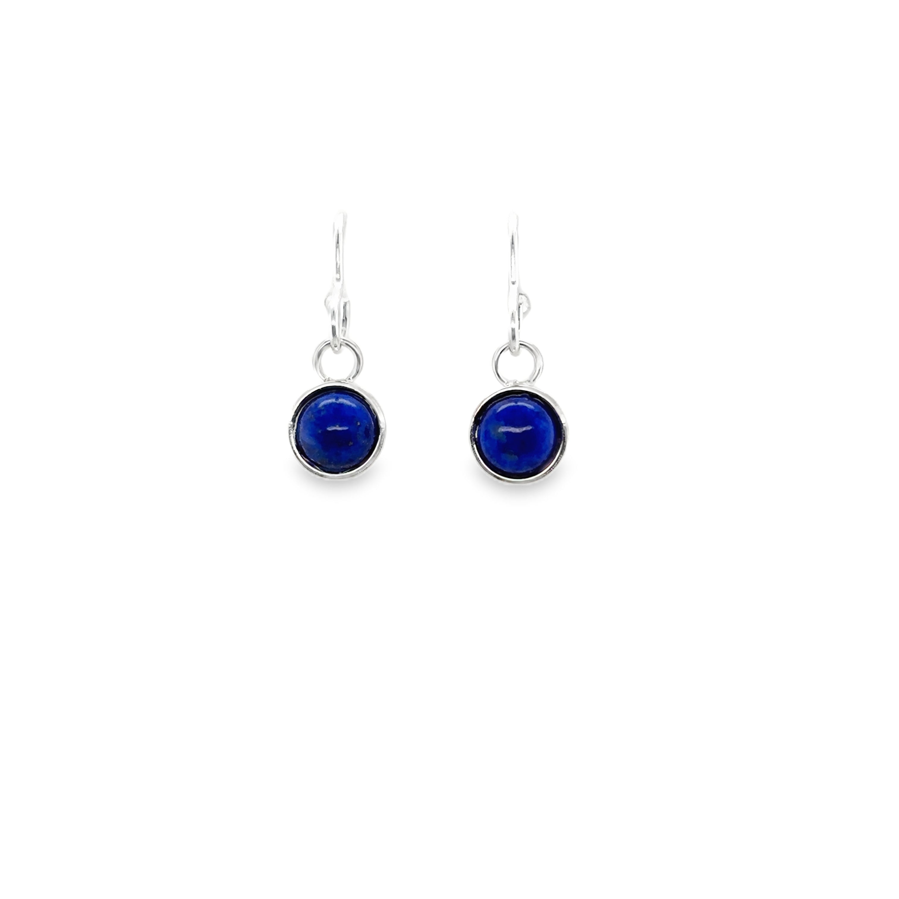 lapis lazuli cabochon silver stud earrings