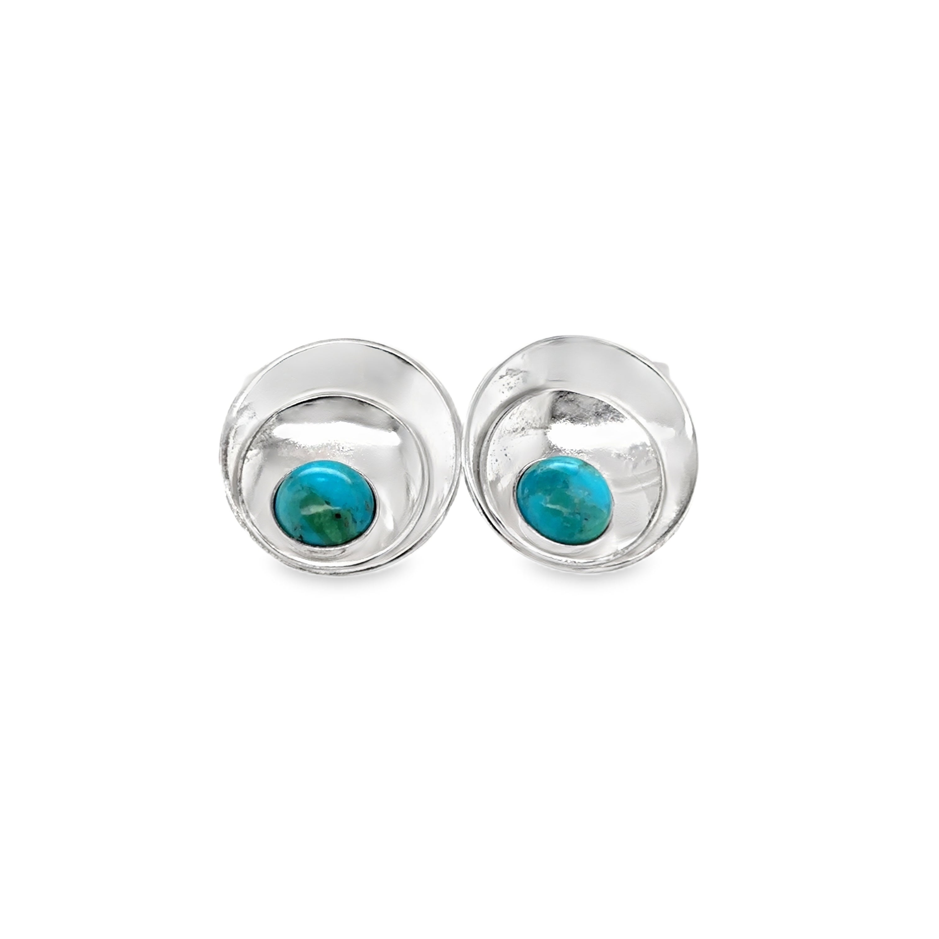 Pale turquoise silver Stud earrings