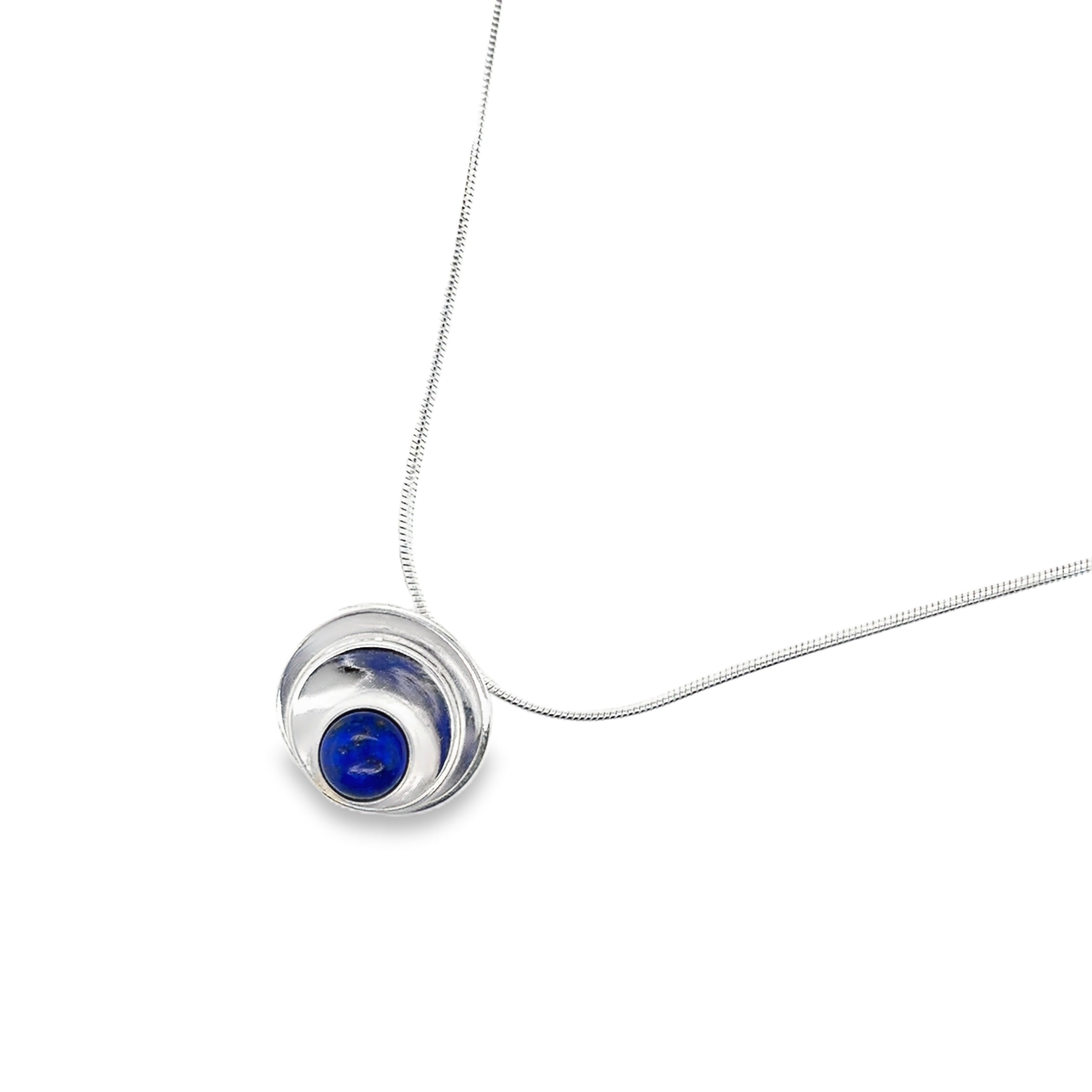 lapis lazuli cabochon Sterling Silver Necklace