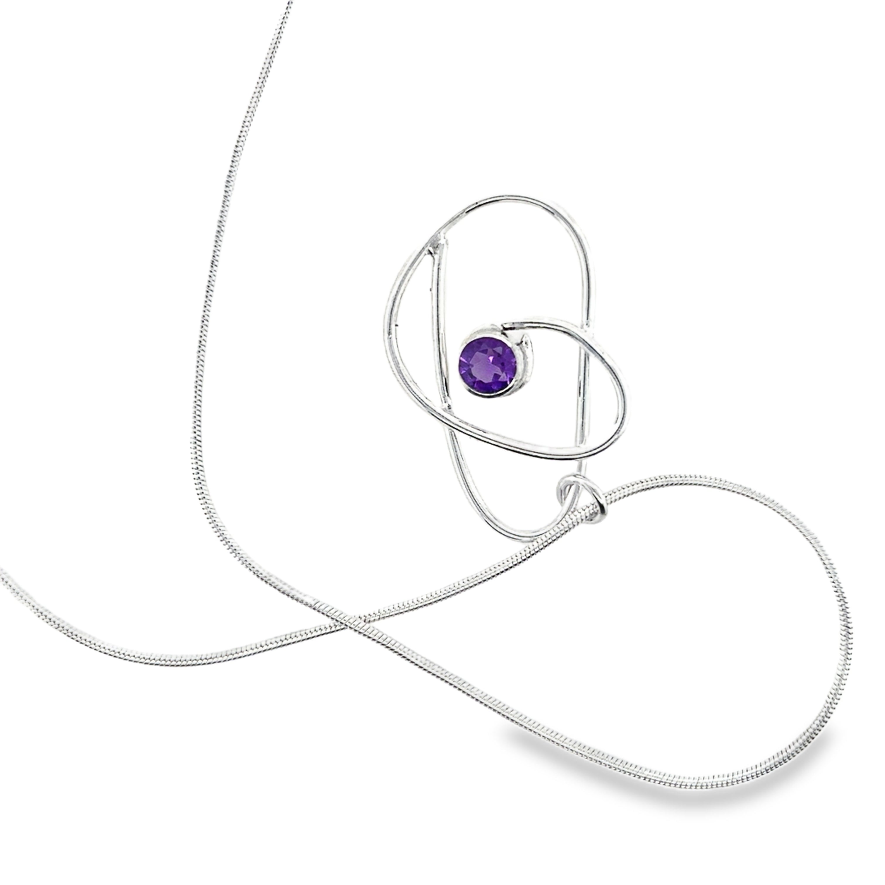 Faceted Amethyst Sterling Silver Necklace