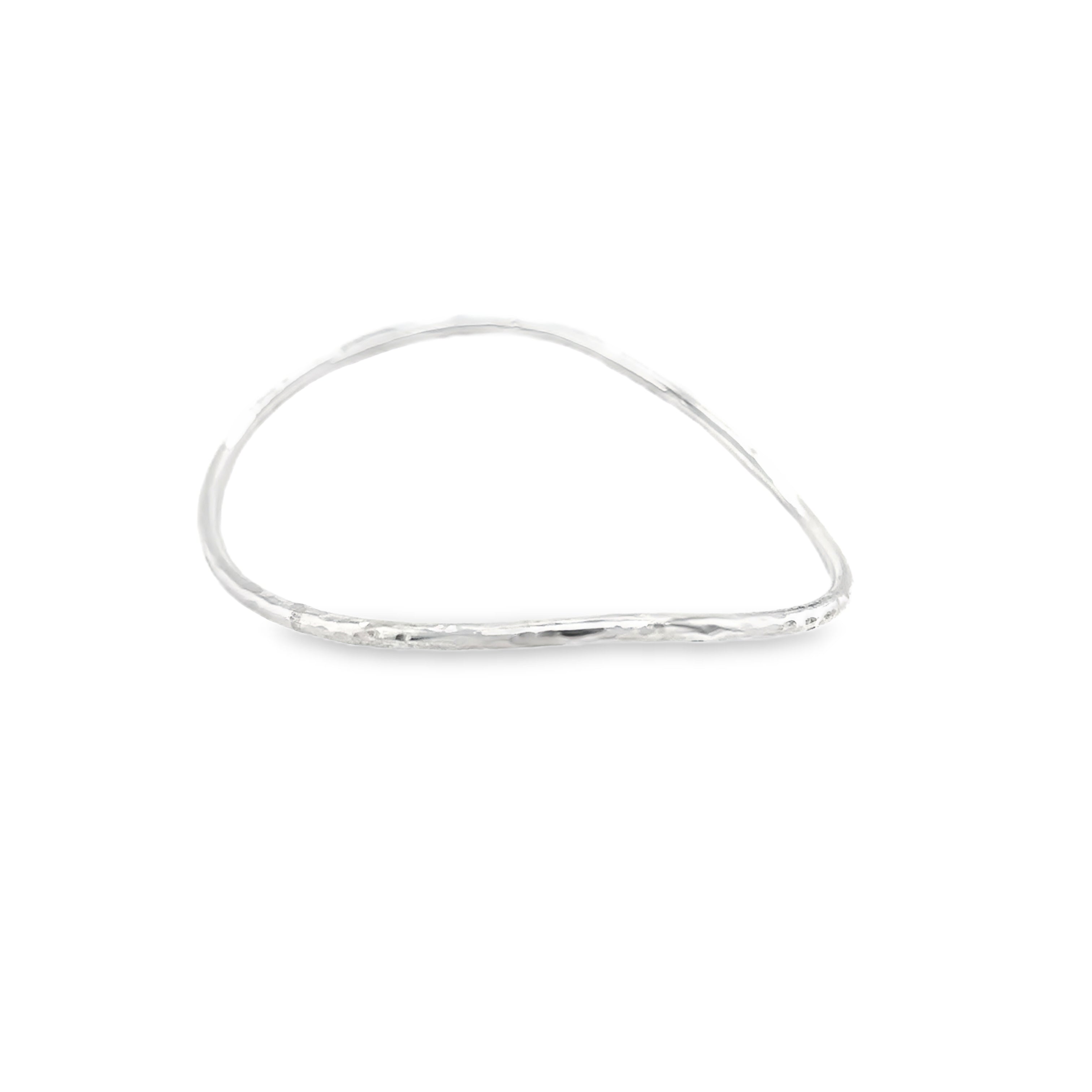Silver oval shape wave Bangle