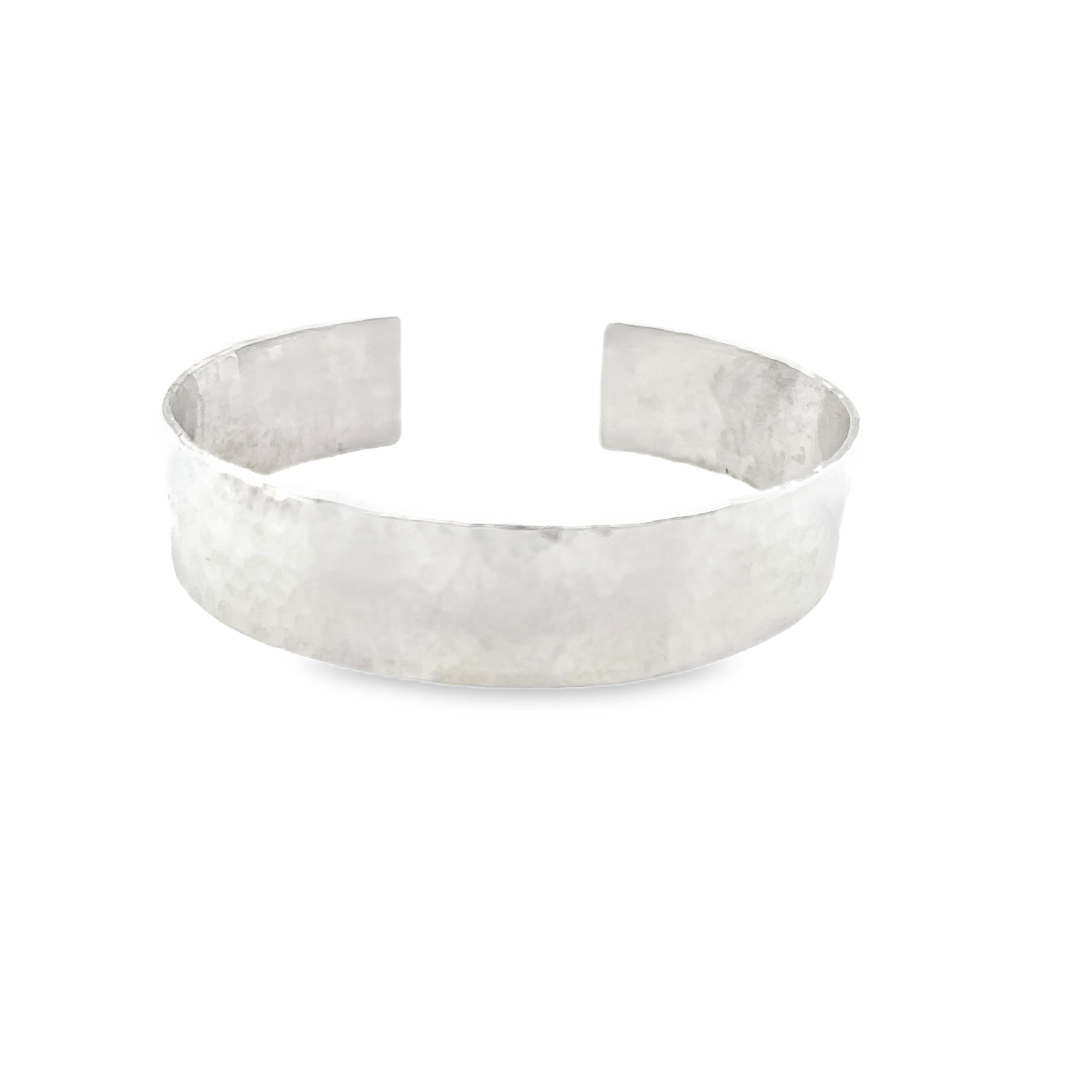 Wide polished silver bangle