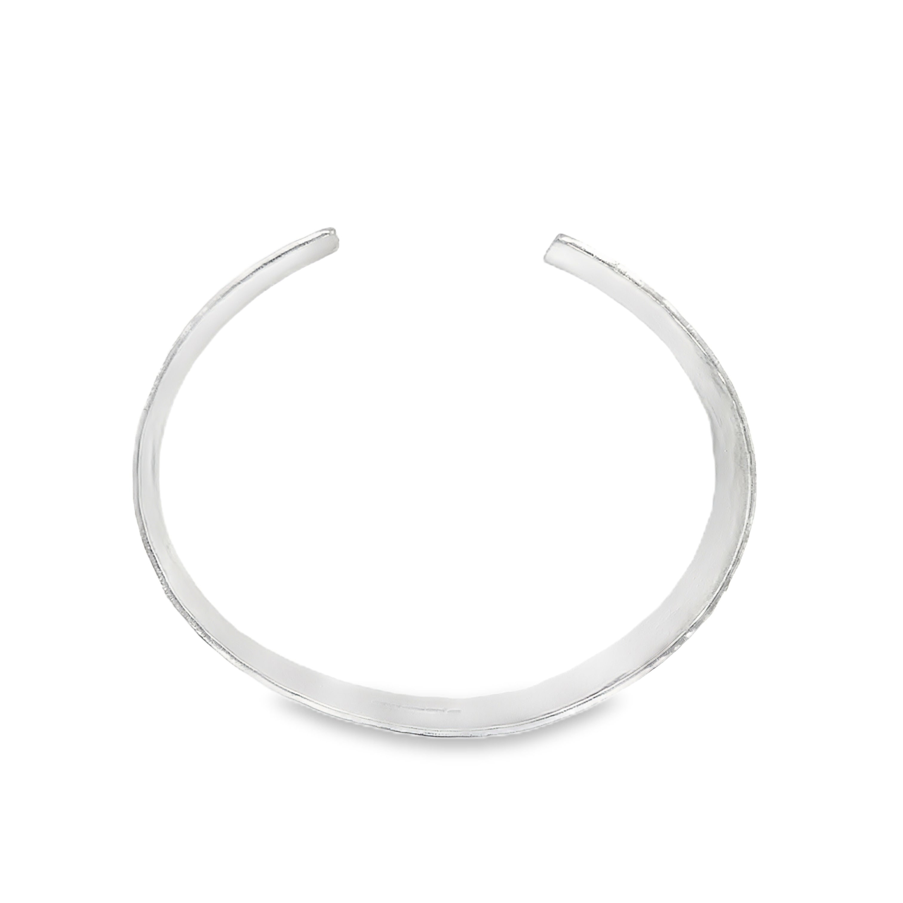 Wide polished silver bangle