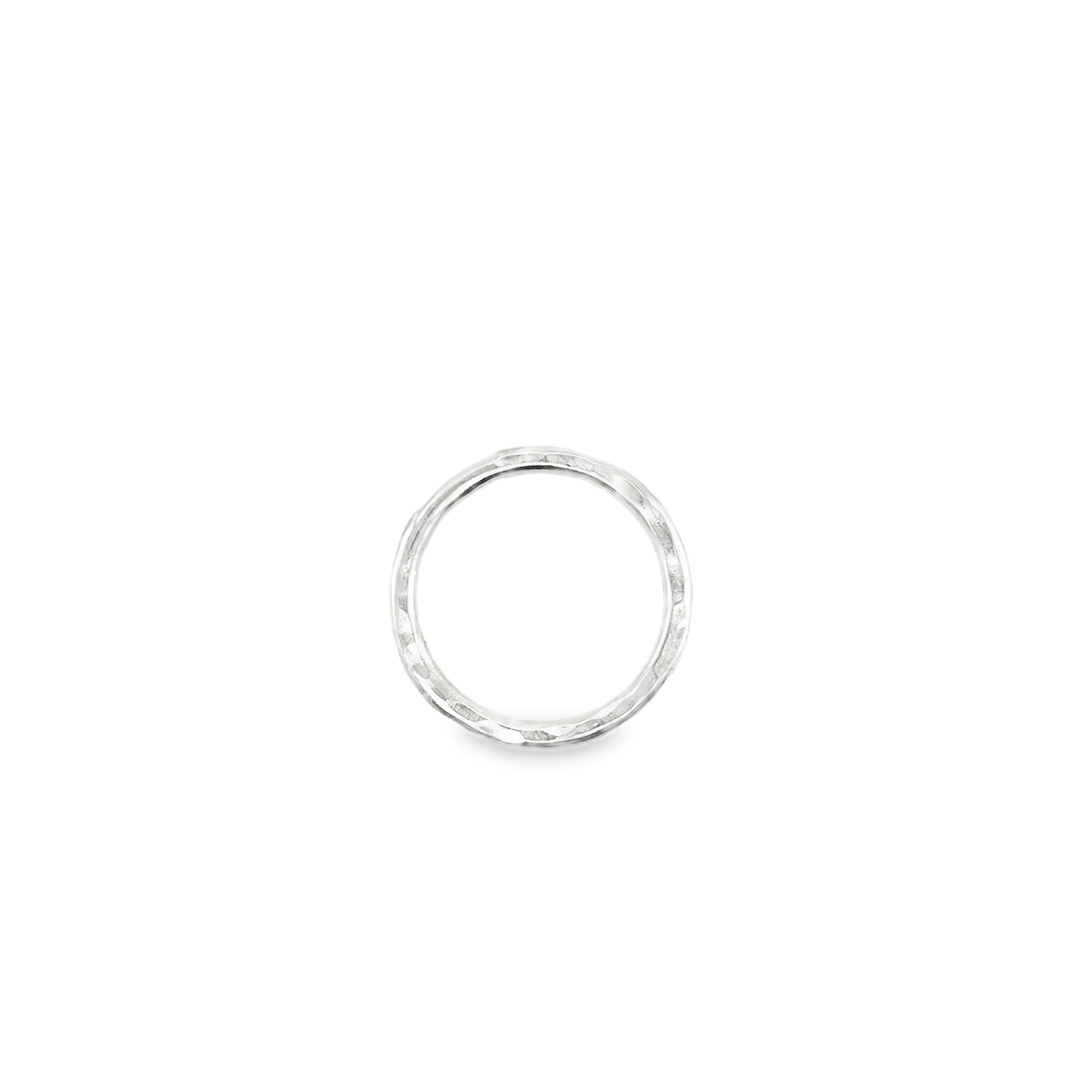 2mm hammered silver ring