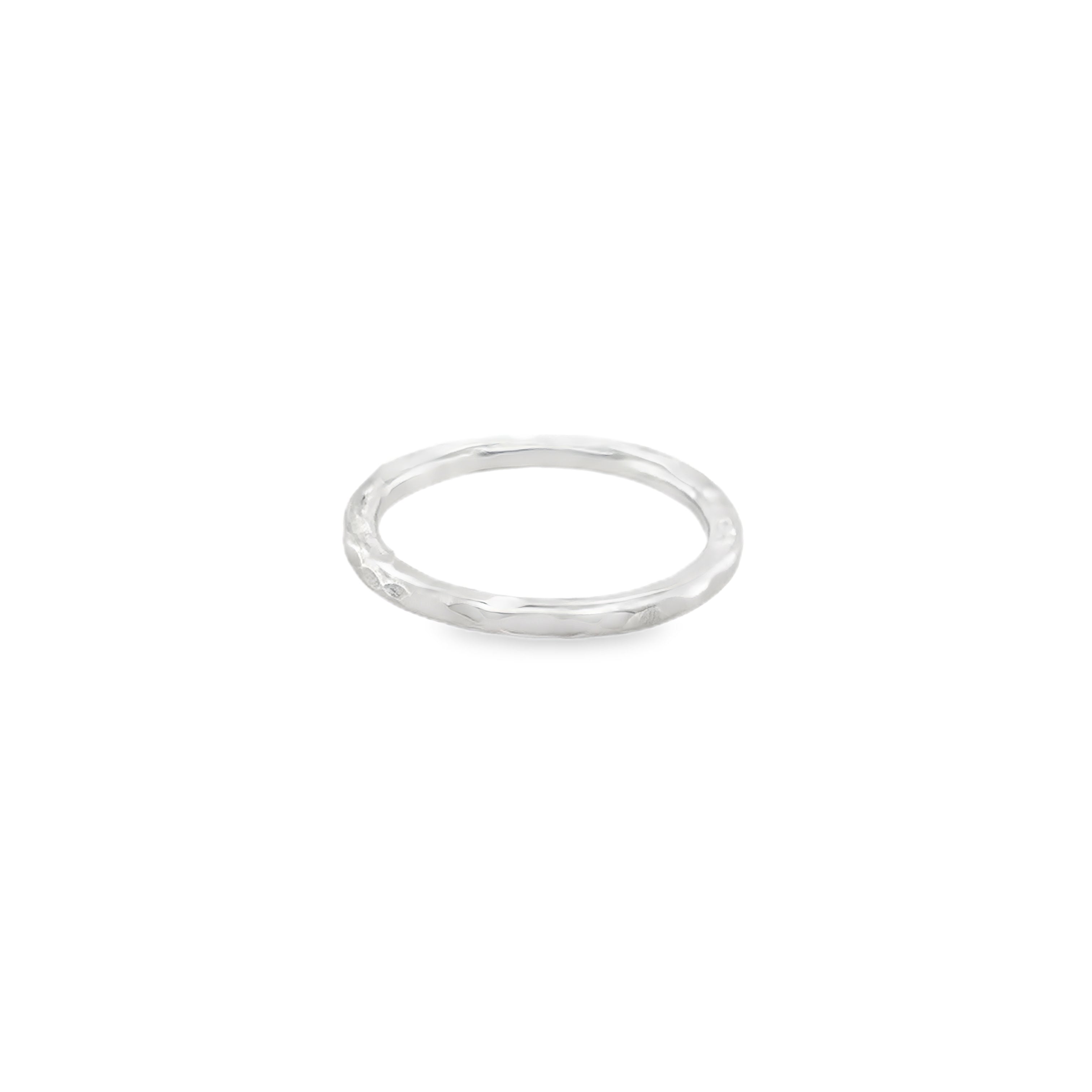 2mm hammered silver ring