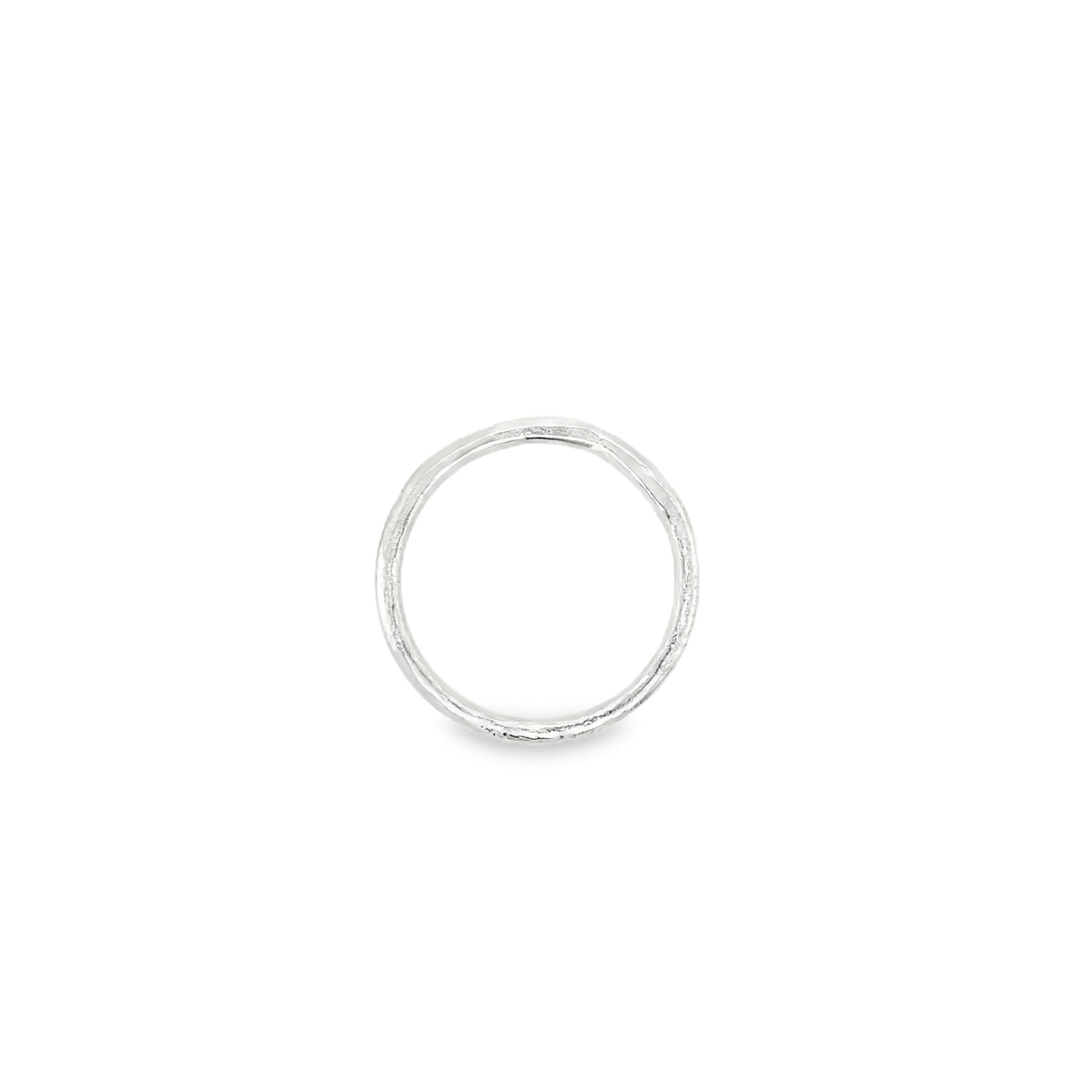 2mm melted silver ring