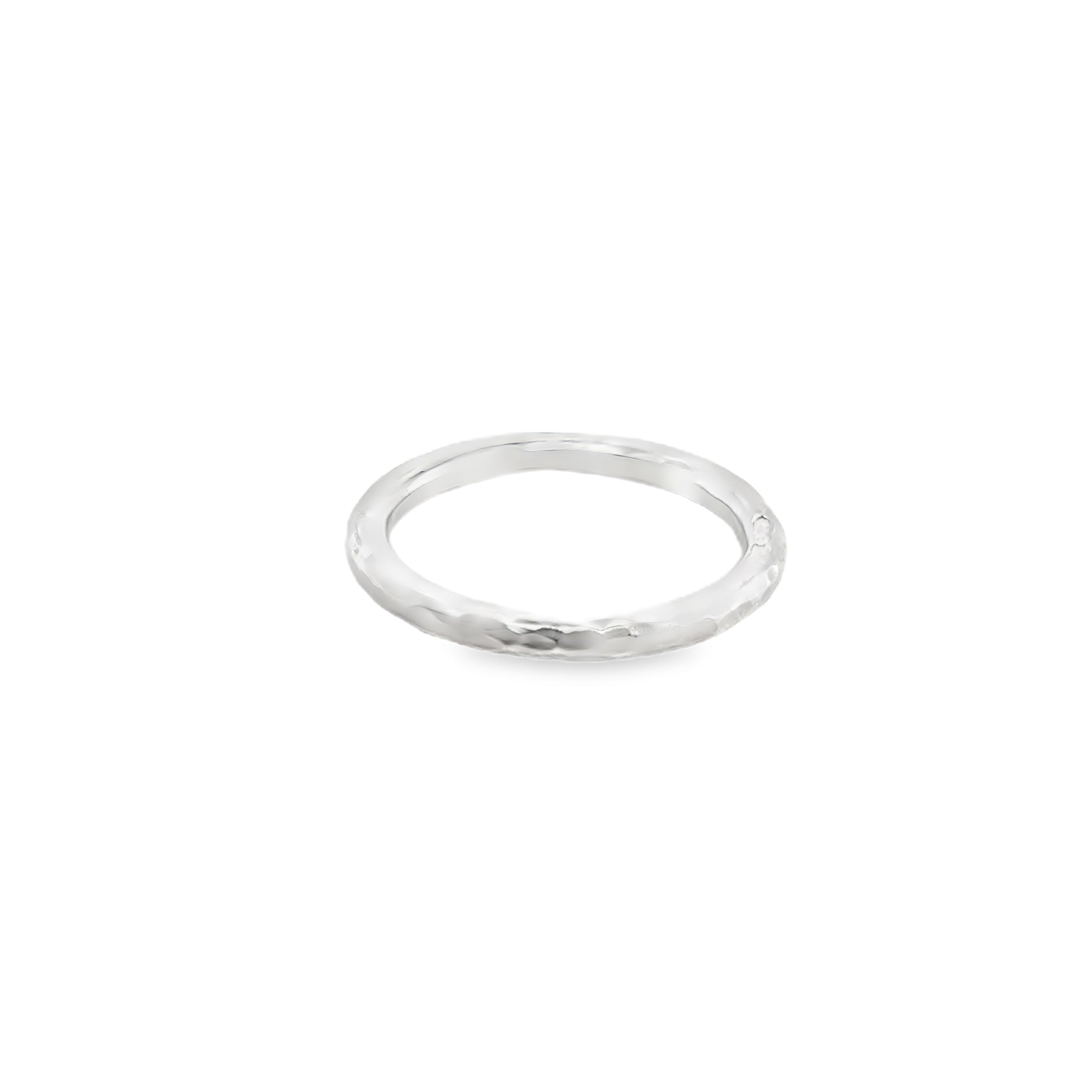 2.5mm hammered silver ring