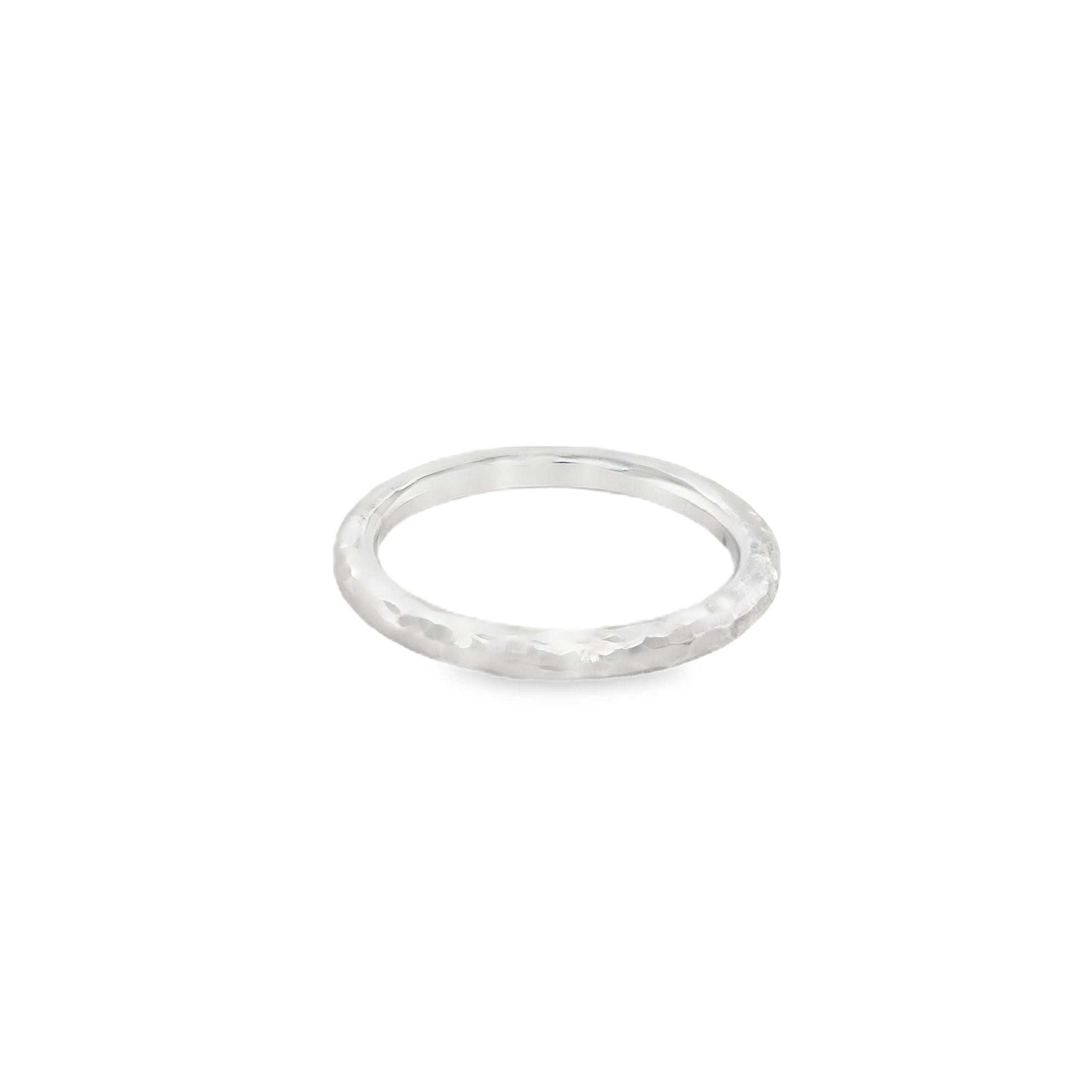 2.5mm hammered silver ring