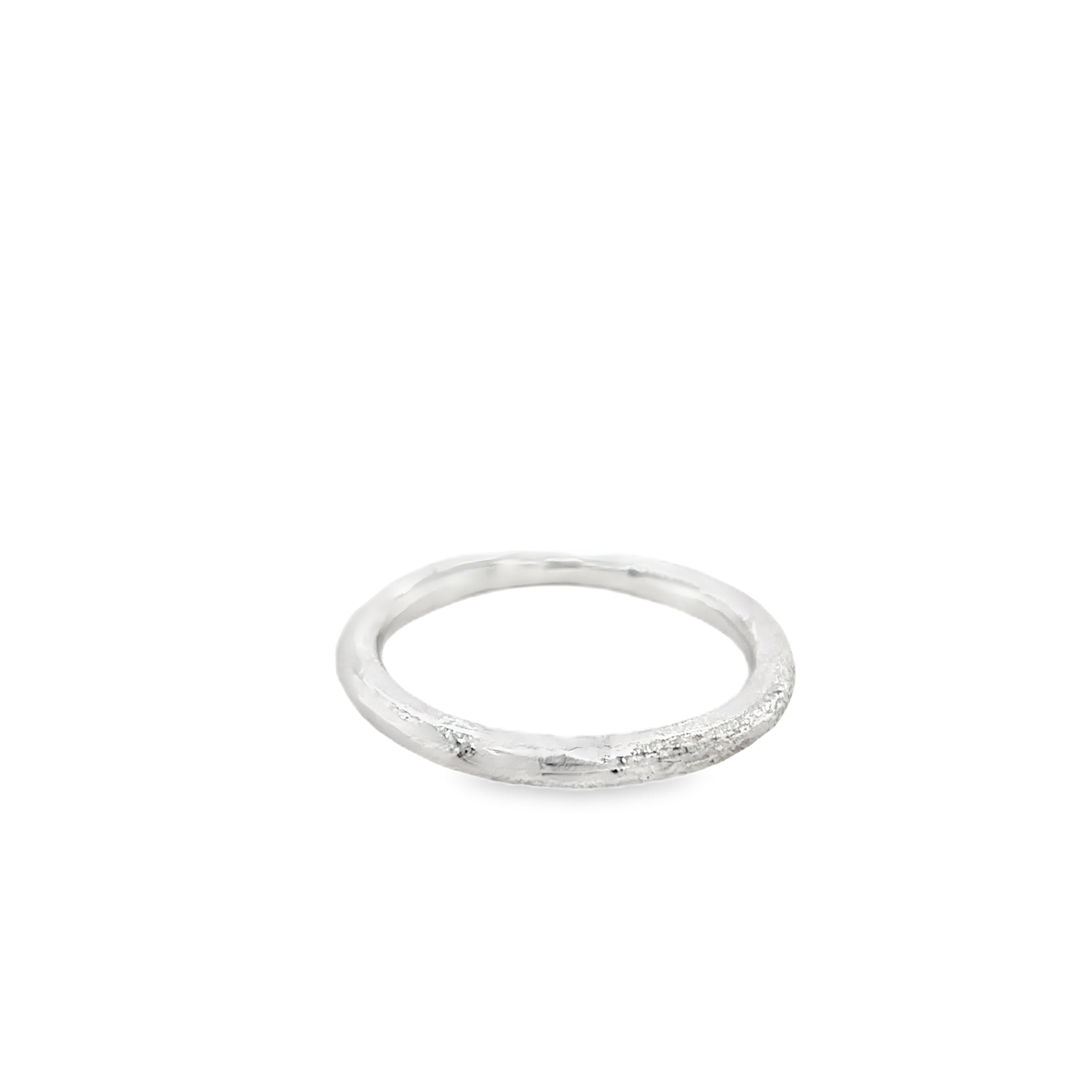 2.5mm hammered silver ring 2