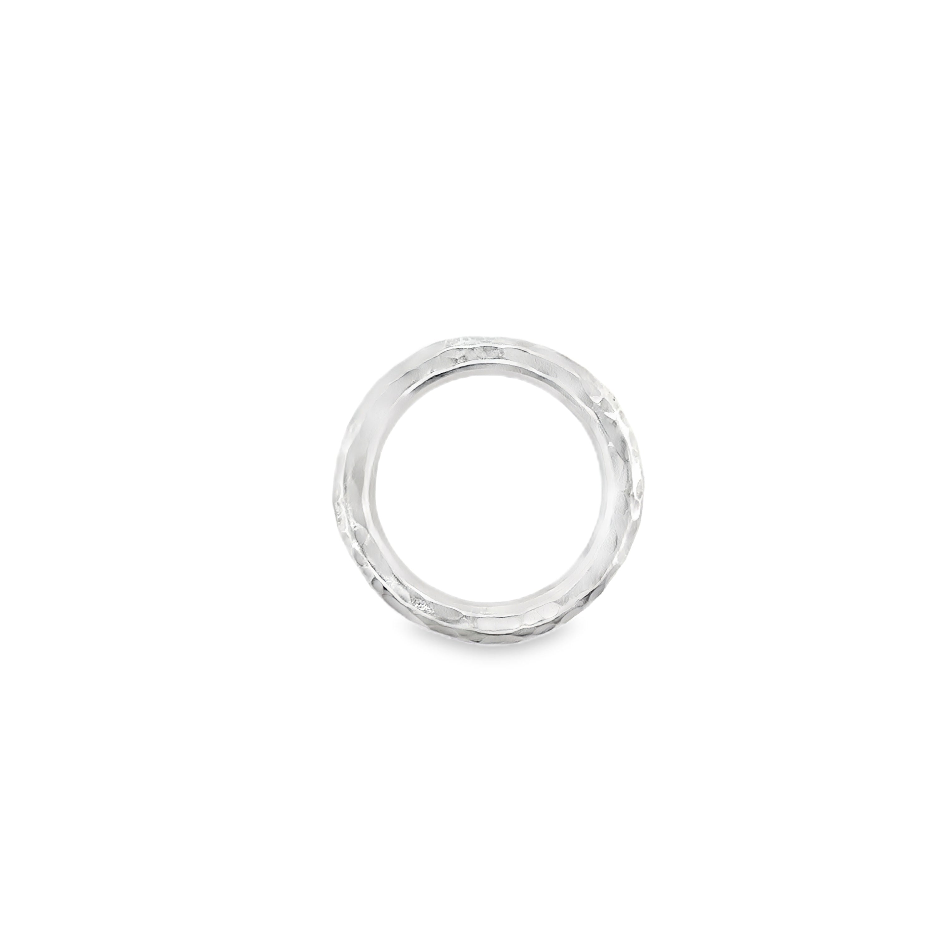 3.5mm hammered silver ring