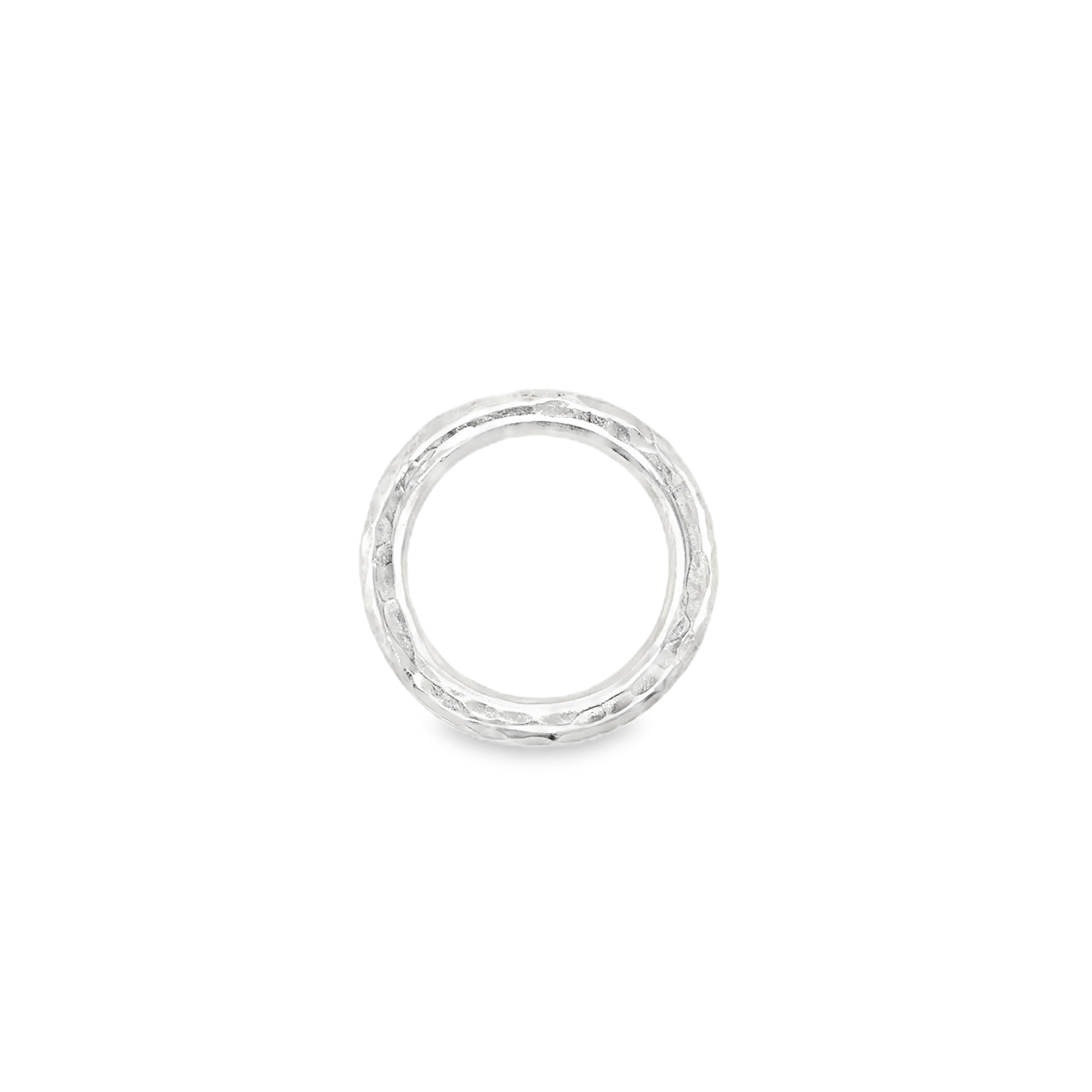 3.5mm hammered silver ring