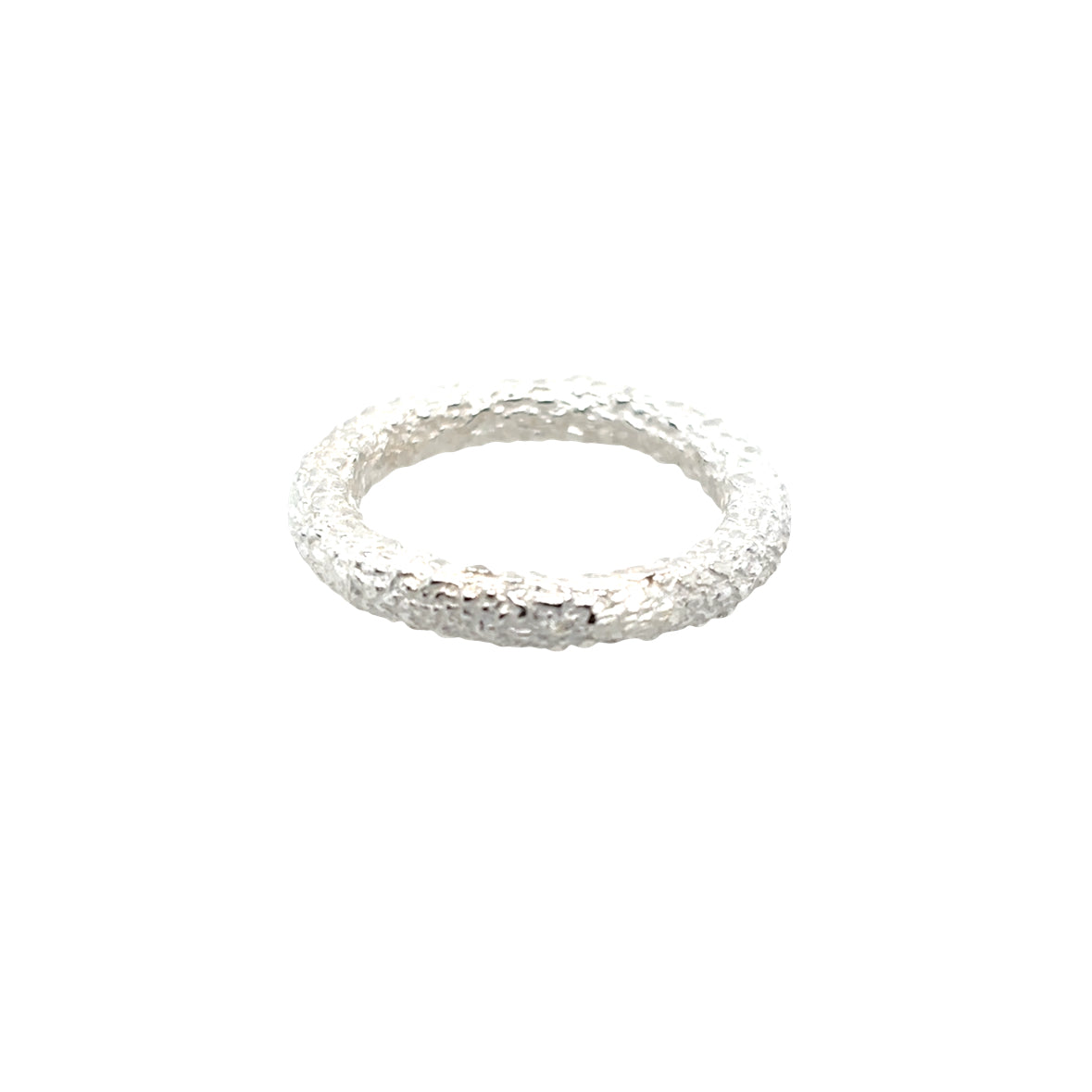 3.5mm hammered silver ring 2