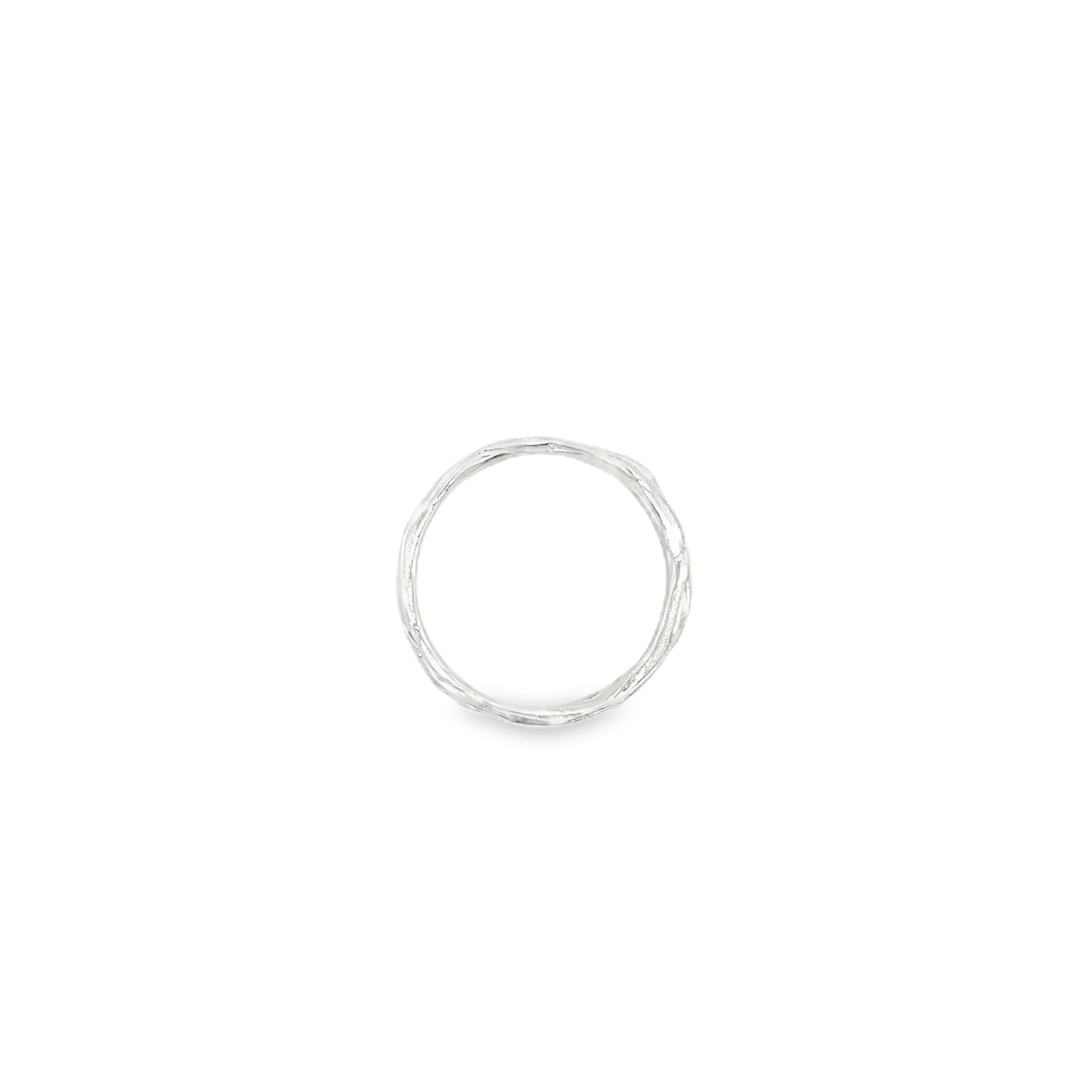 narrow ribbon silver ring