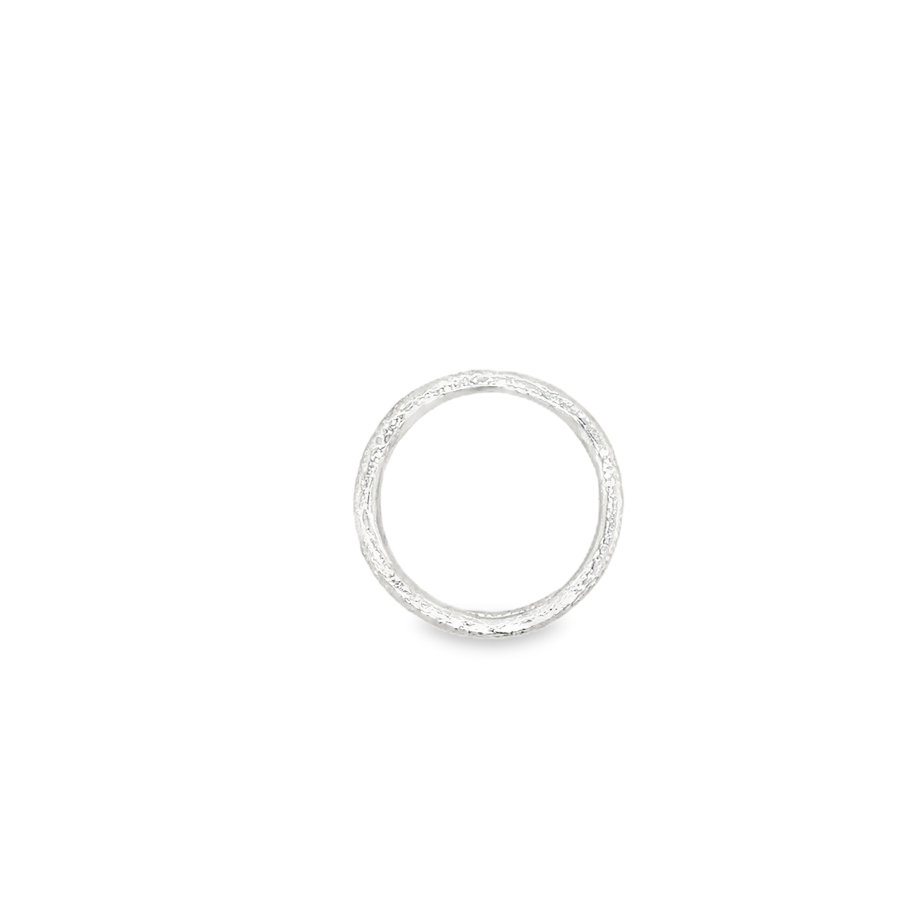 Double melted band silver ring