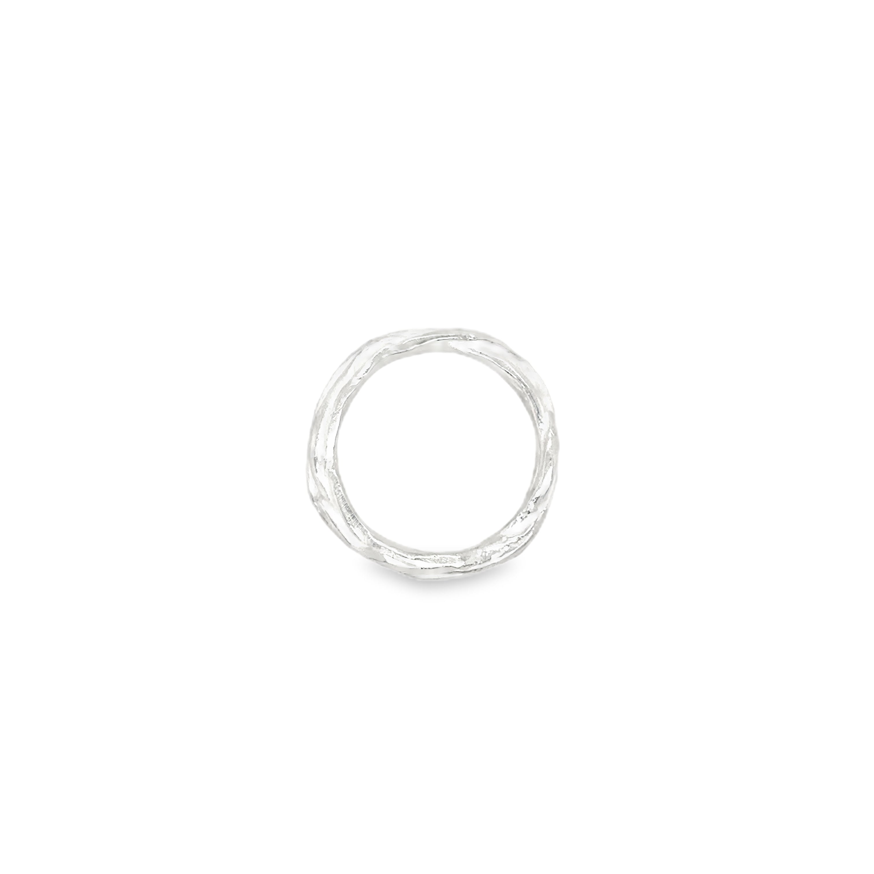 Wide wire silver ring