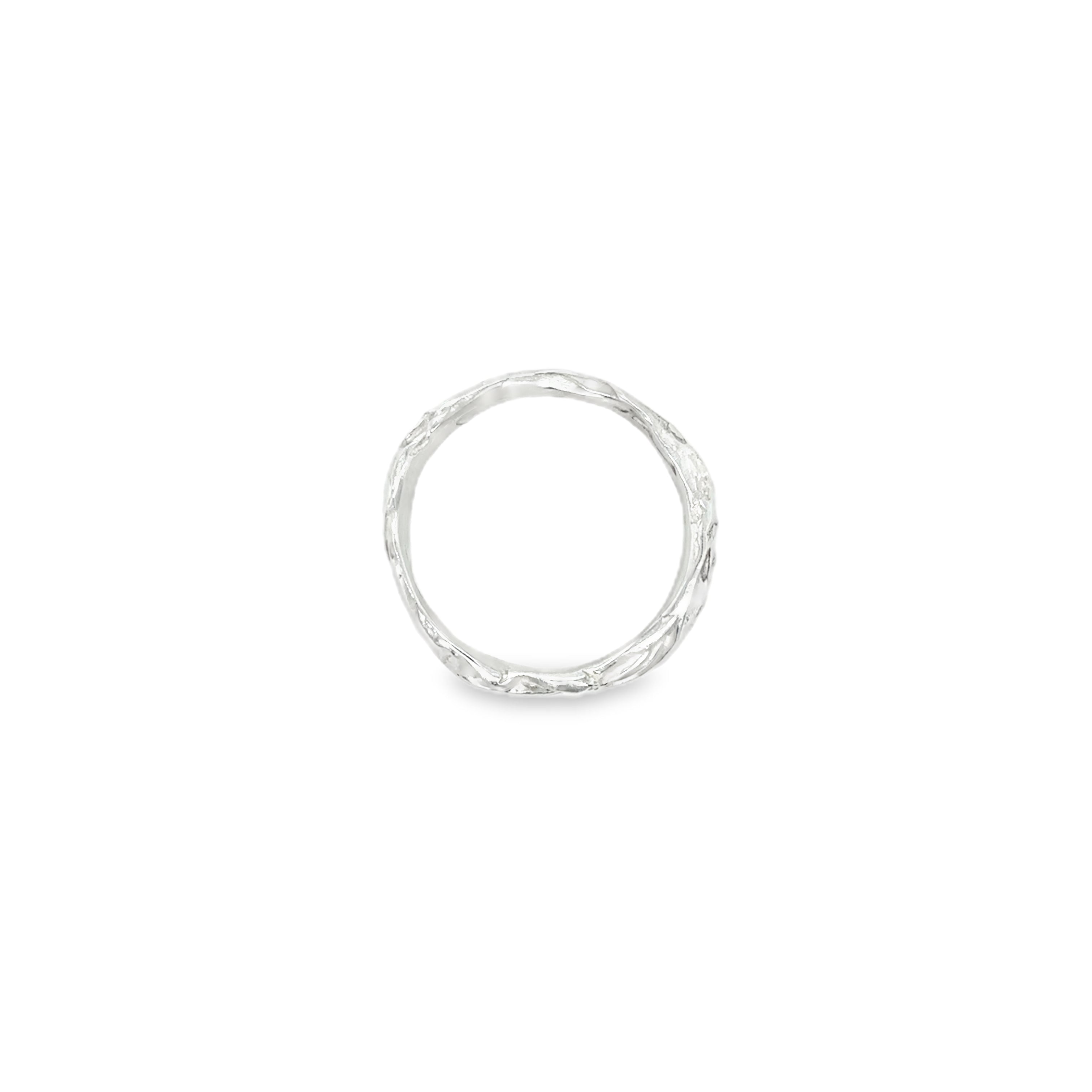 wide ribbon silver ring