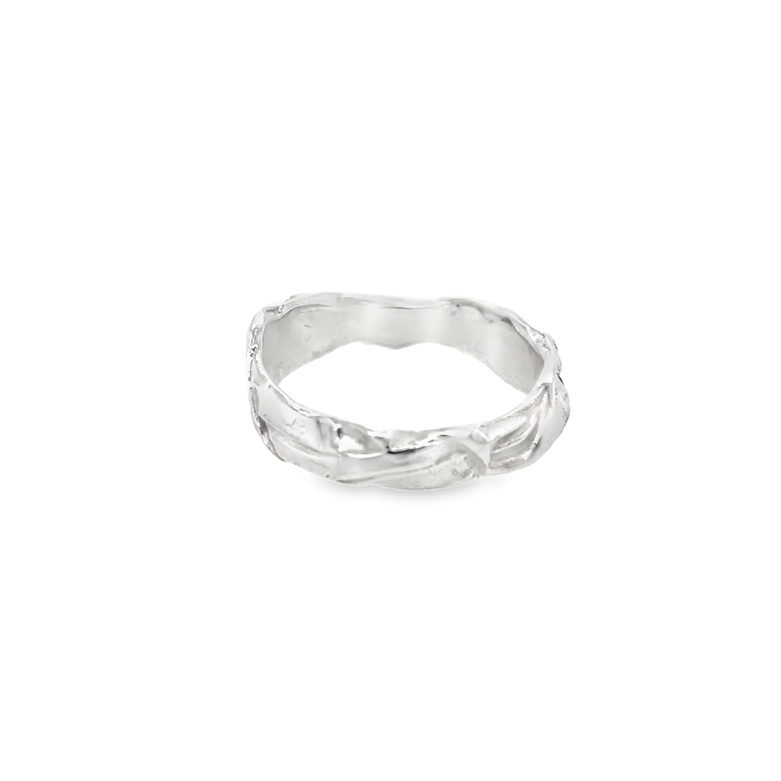 wide ribbon silver ring