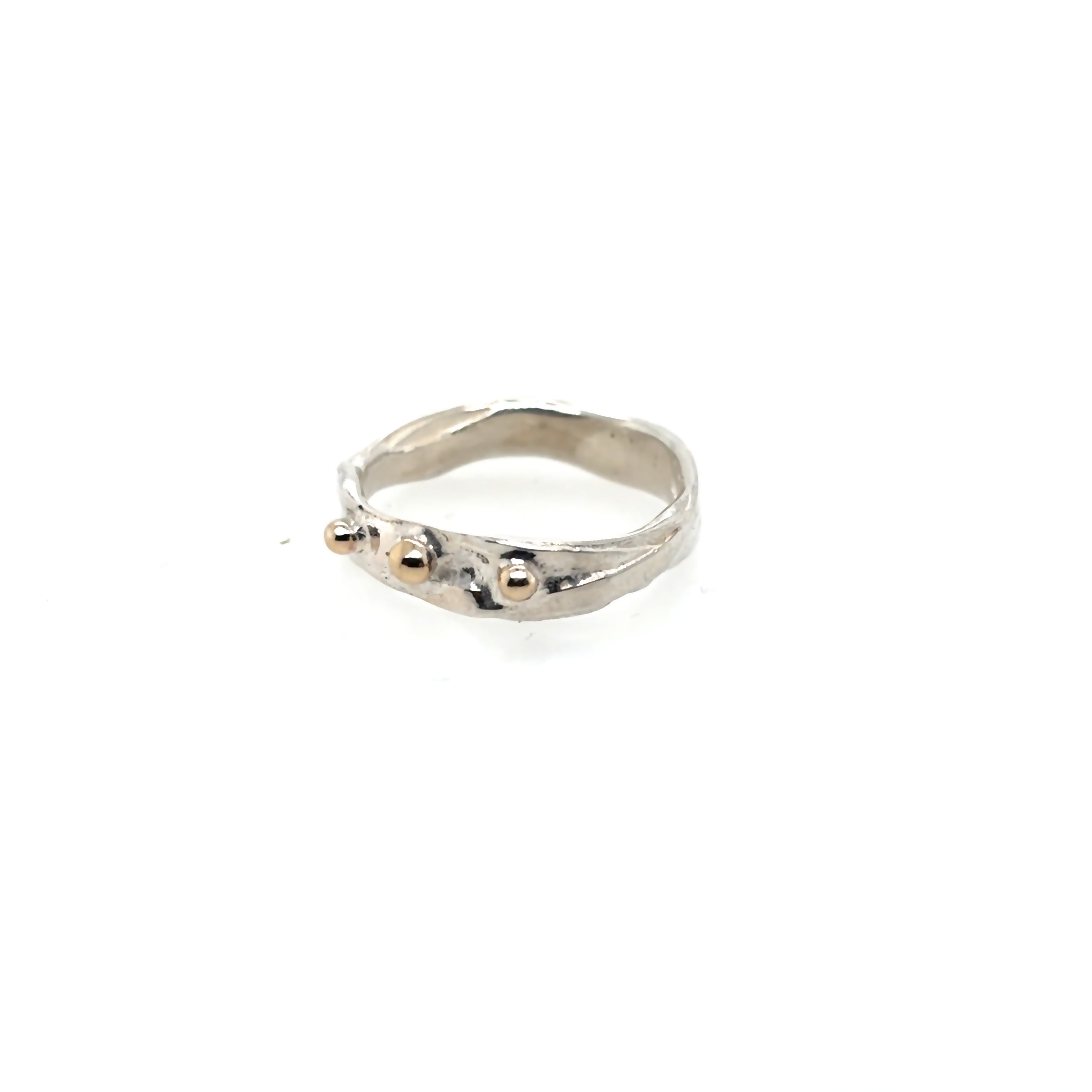 Narrow ribbon silver ring