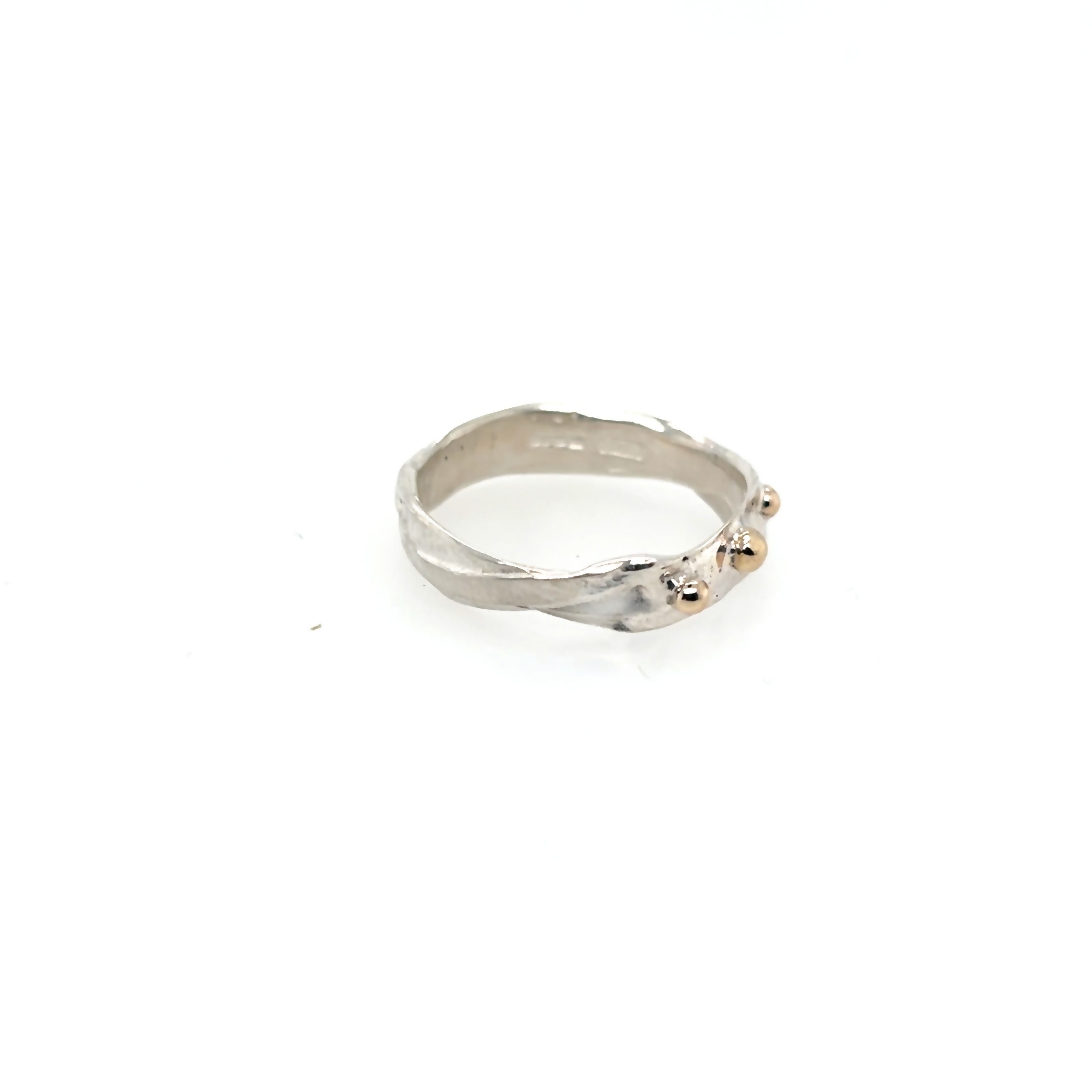 Narrow ribbon silver ring
