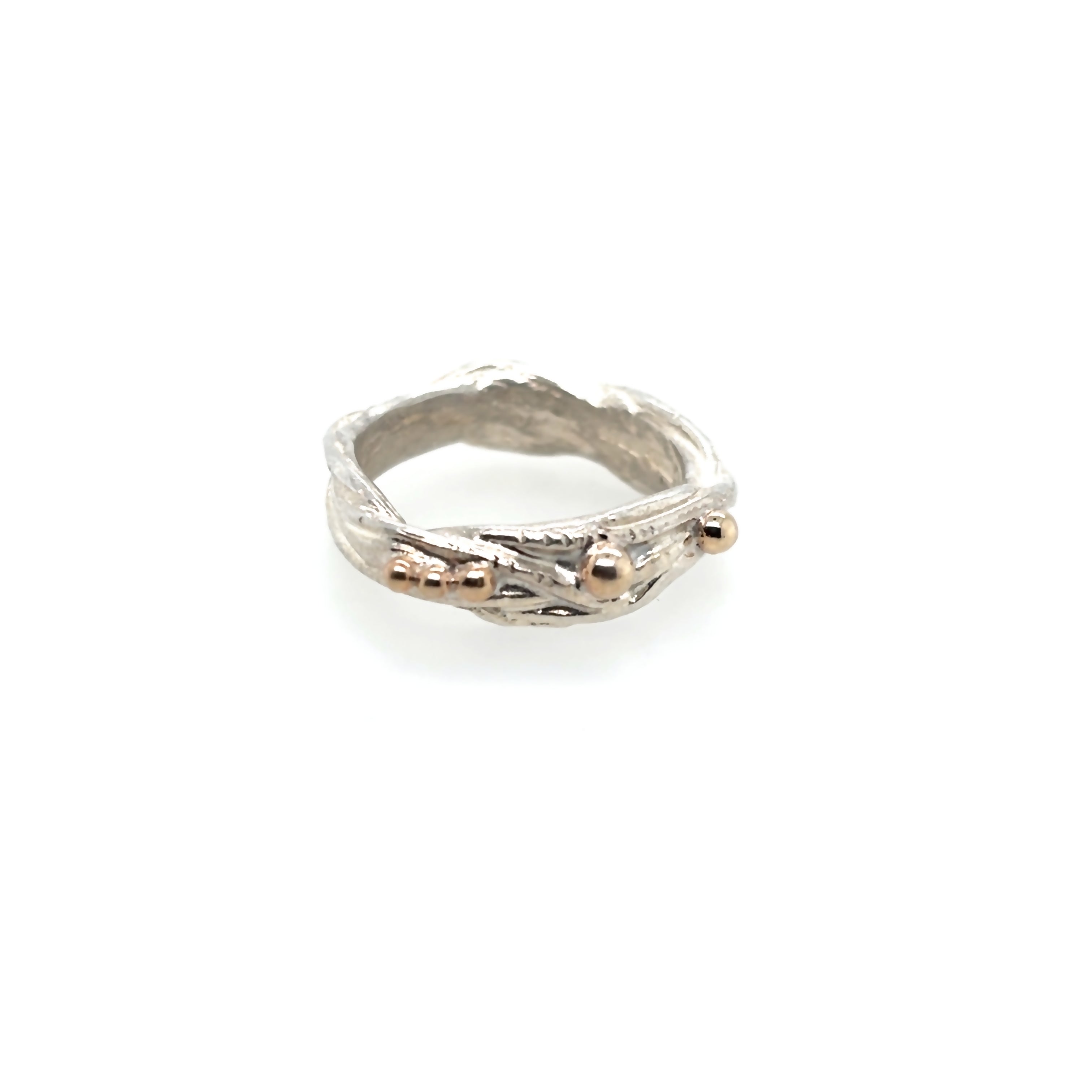 Wide wire silver ring