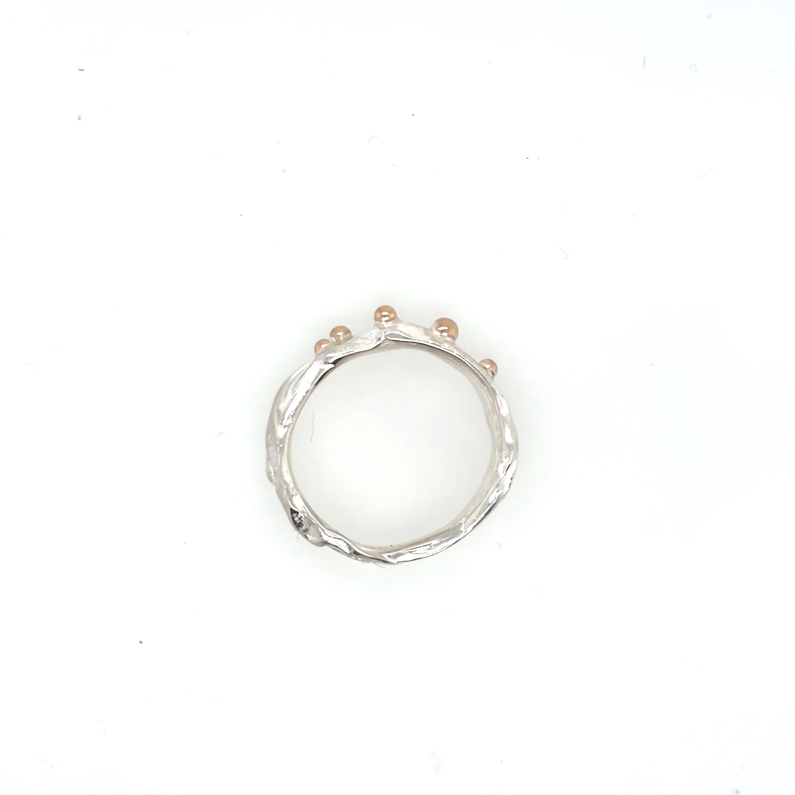 Wide ribbon silver ring