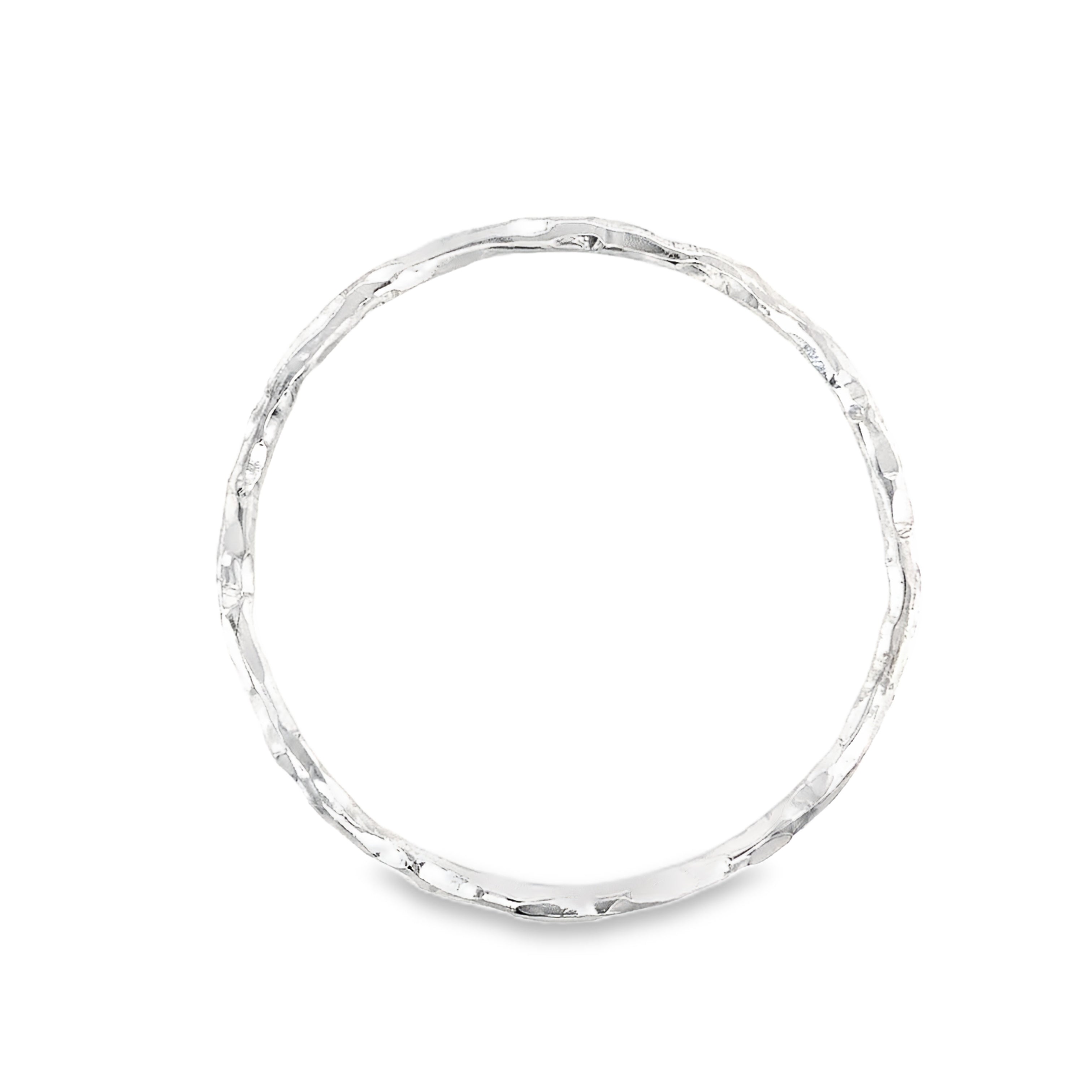 Solid silver made from organic textured wire bangle