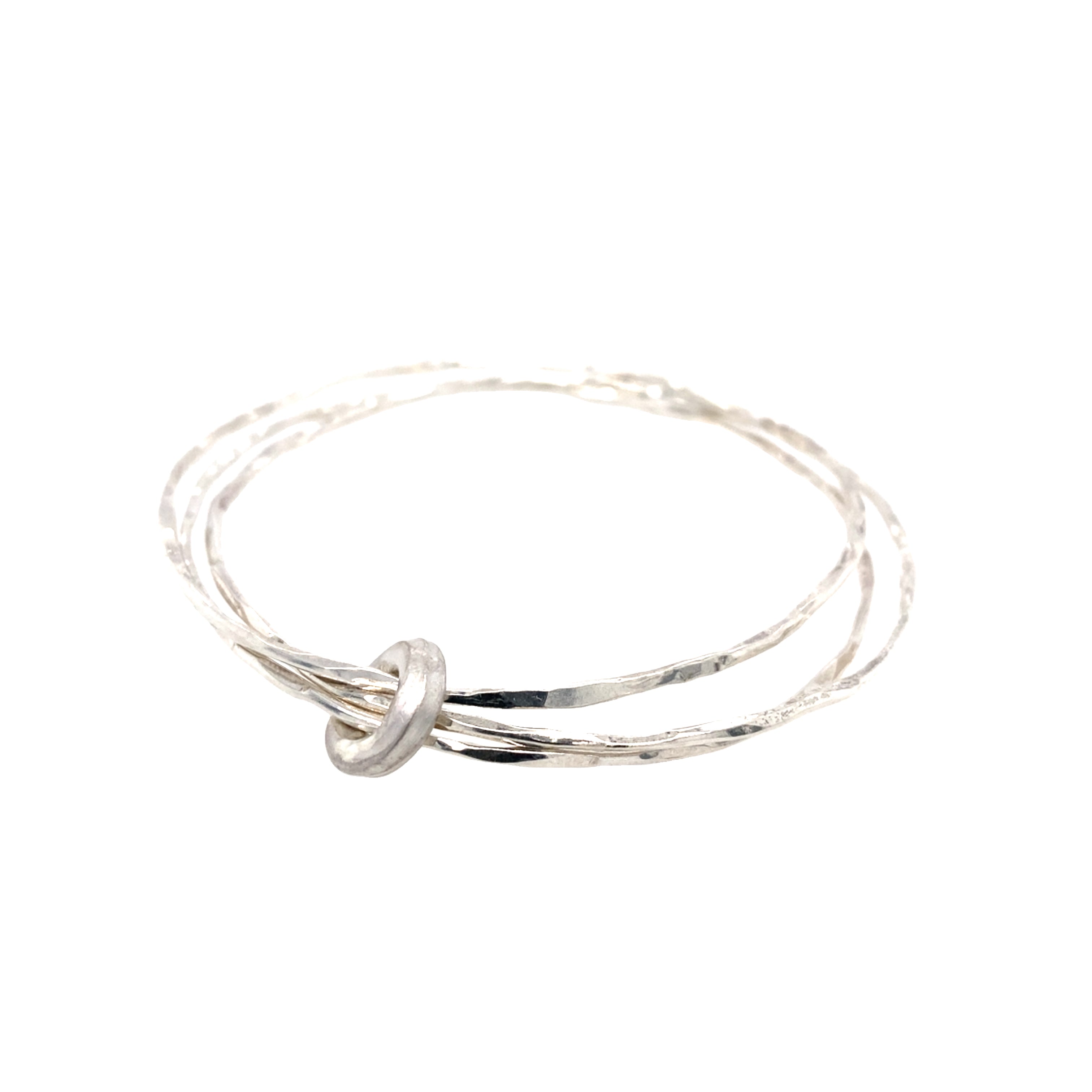 Three light weight Sterling silver bangle.