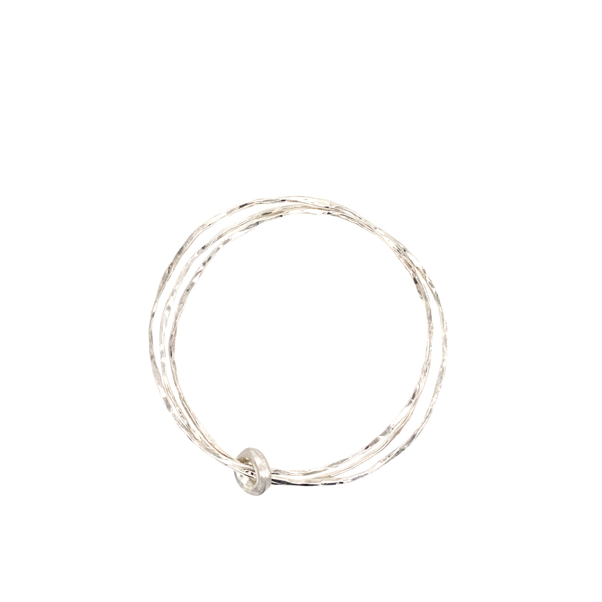 Three light weight Sterling silver bangle.