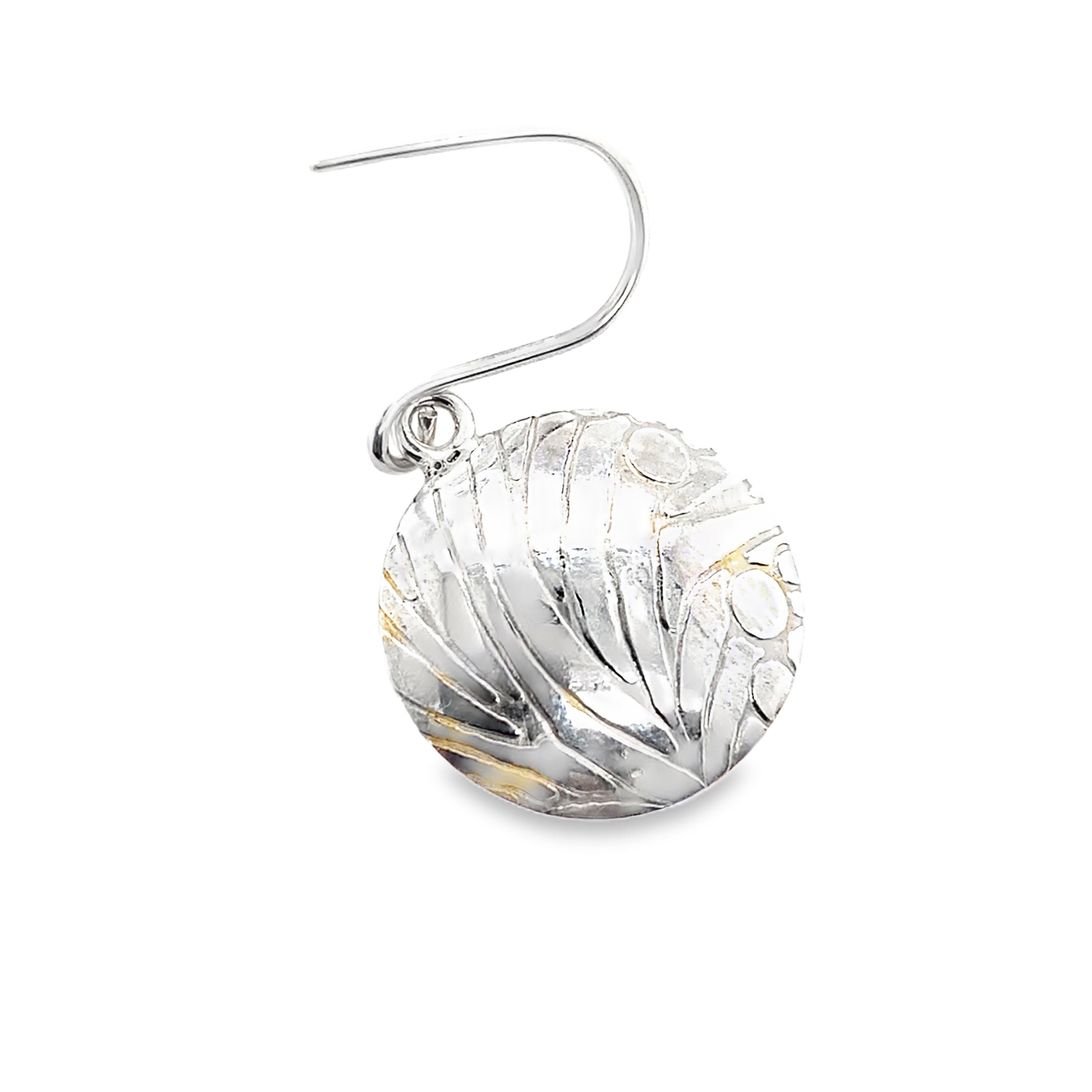 "Under The Sea" Silver Convex Drop Earrings