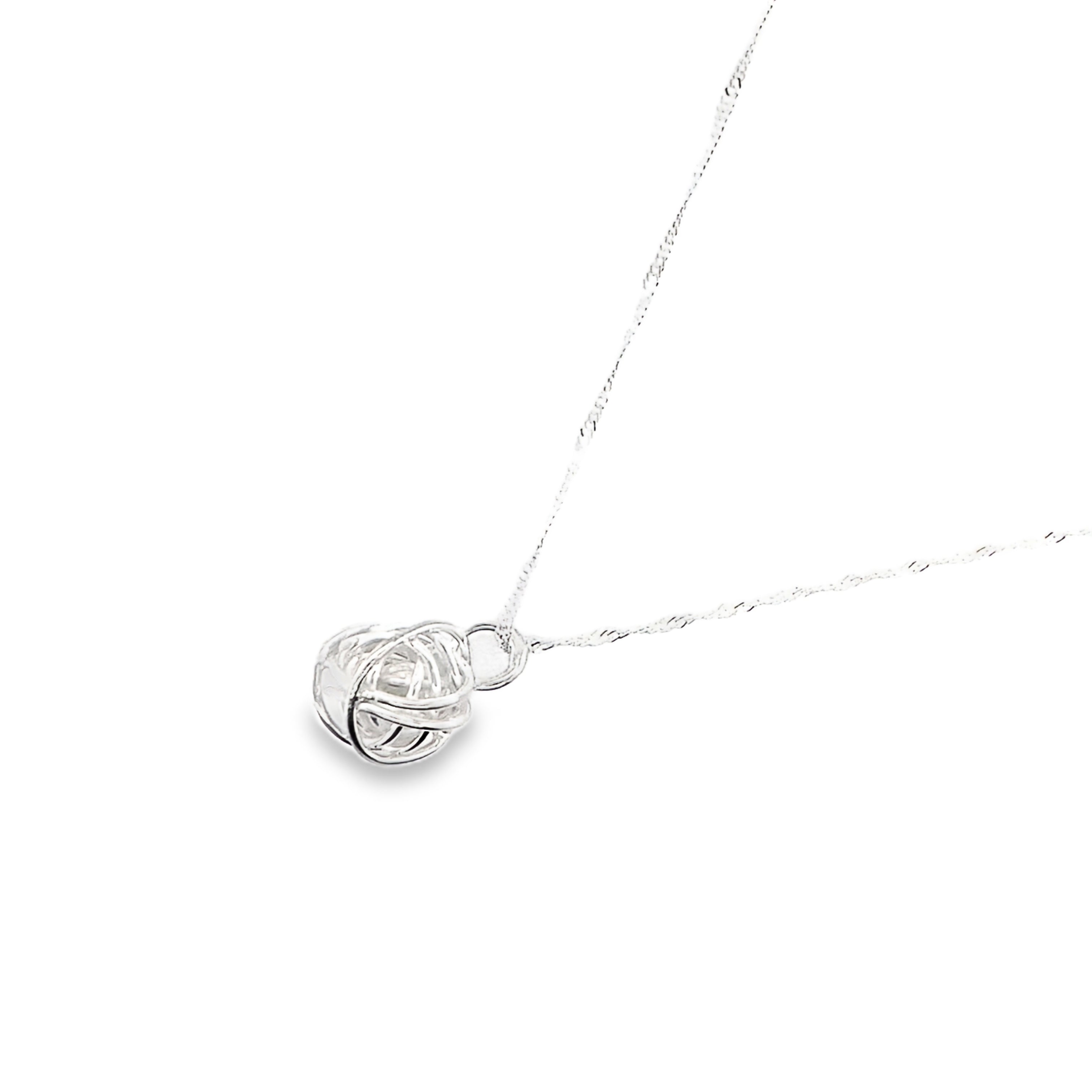 Small Simple Silver Ball Pendant